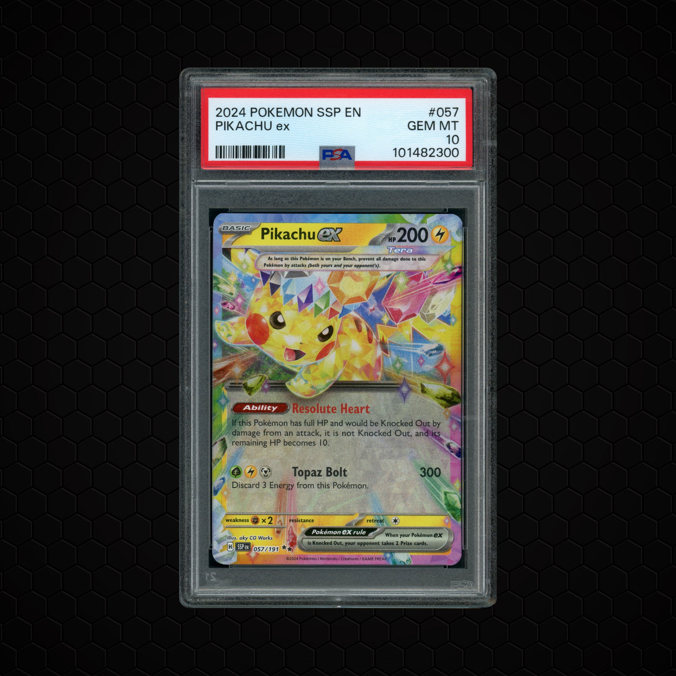 2024 Surging Sparks Pikachu EX #57 PSA 10