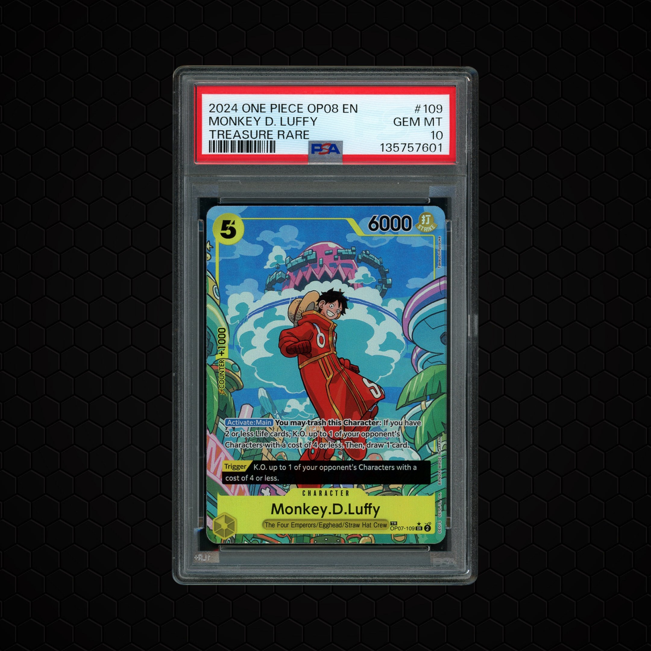 2024 Two Legends Monkey D. Luffy #OP07-109 PSA 10