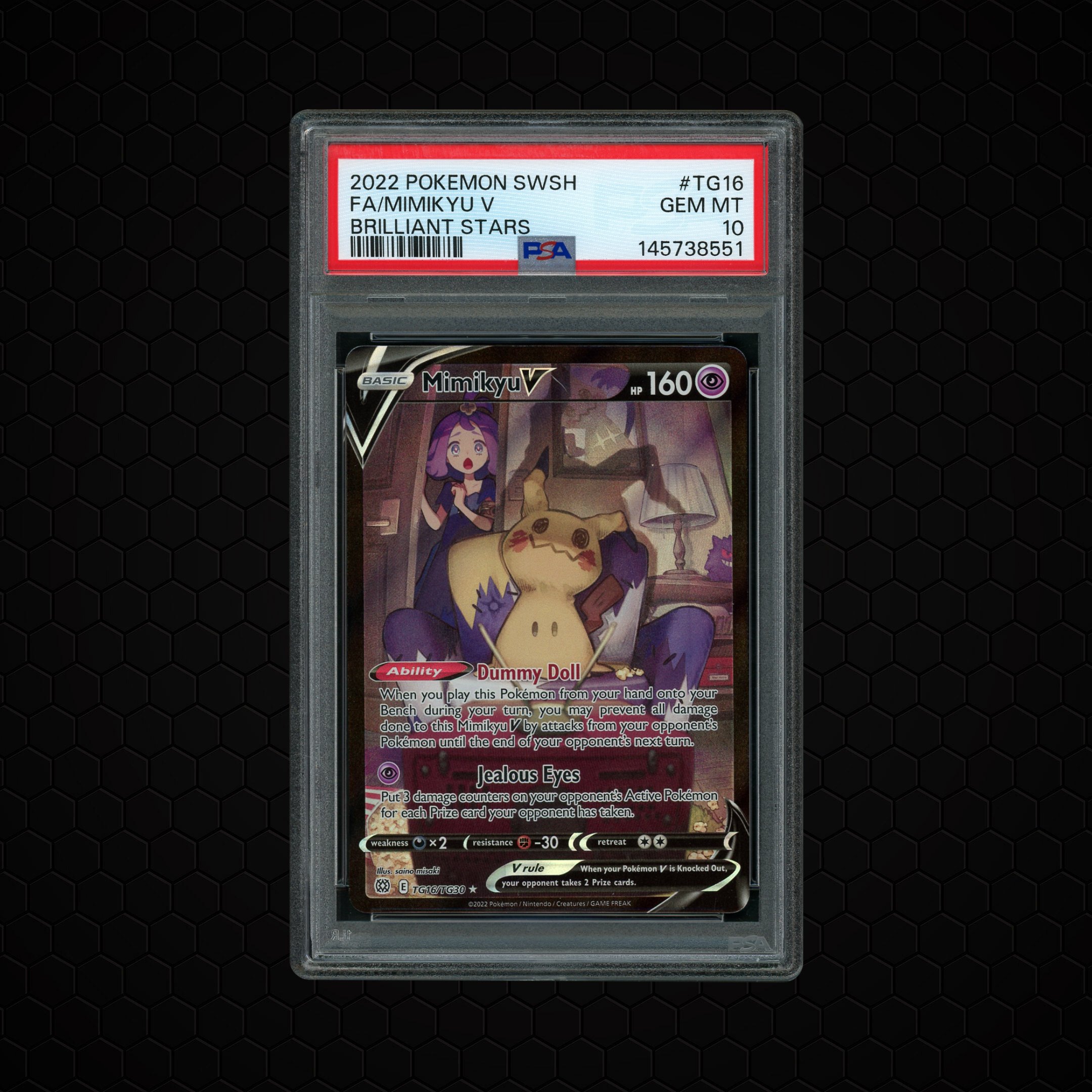 2022 Brilliant Stars Mimikyu V #TG16 PSA 10