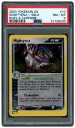 2003 EX Ruby & Sapphire Mightyena #10 PSA 8 on Beezie.