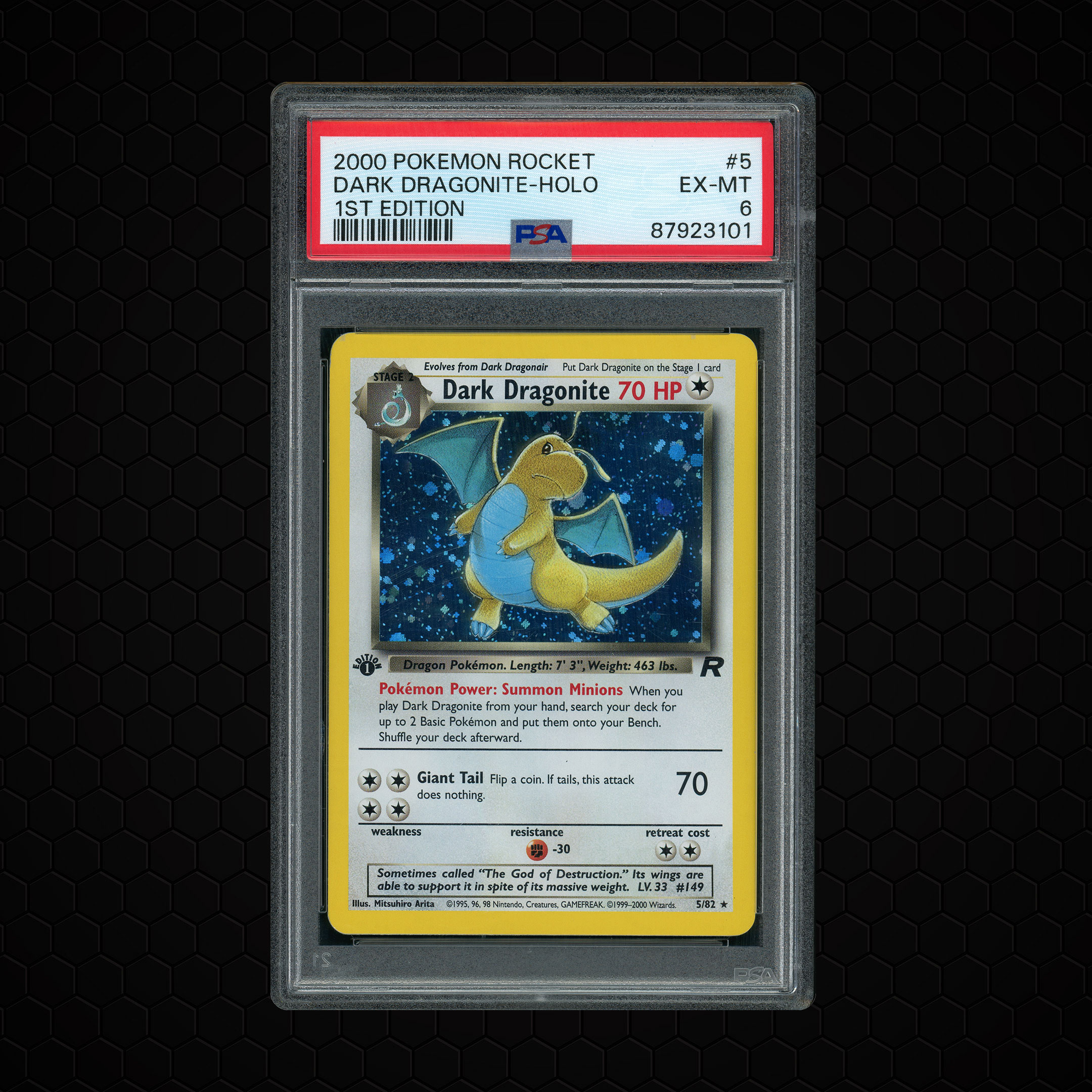 2000 Team Rocket 1st Edition Dark Dragonite #5 PSA 6