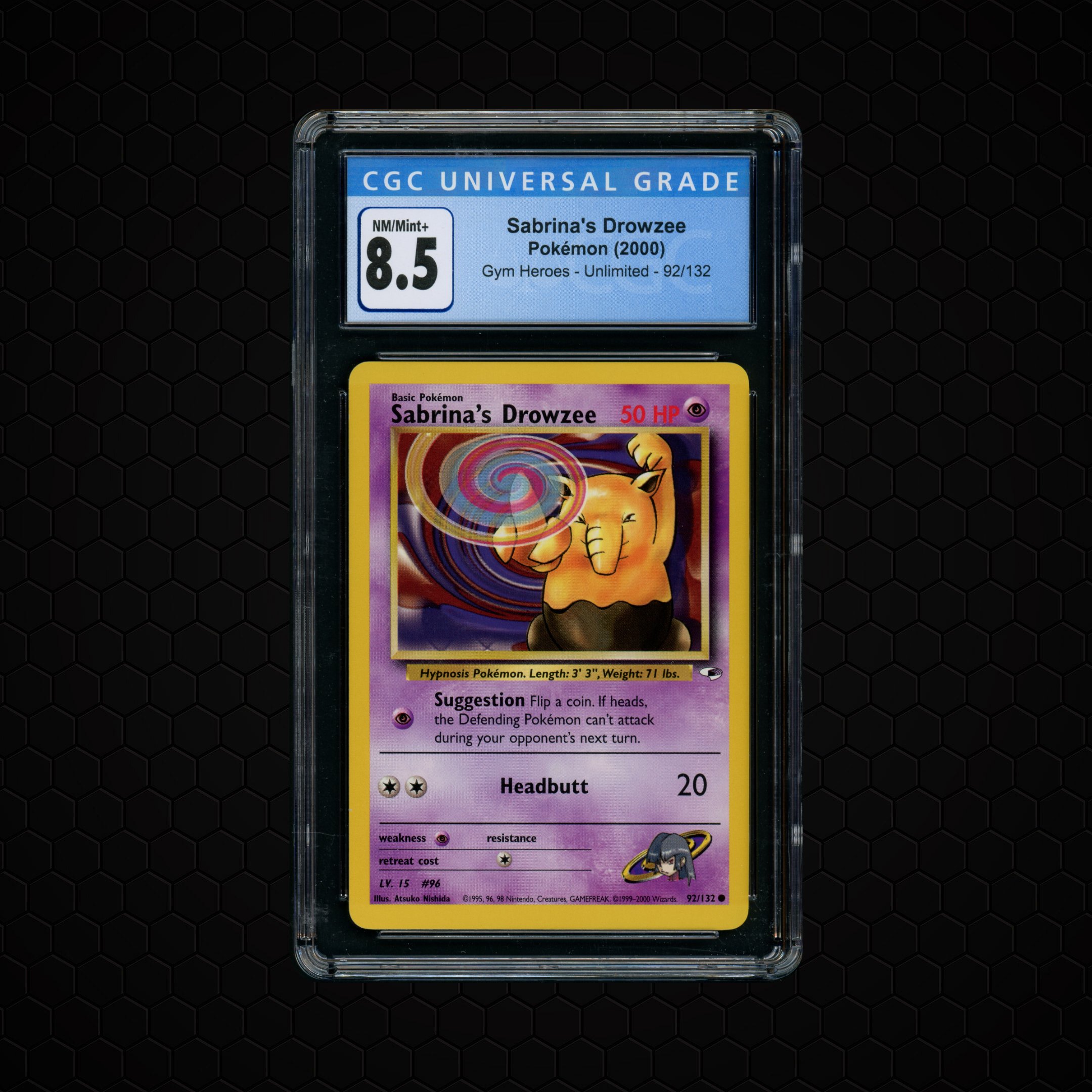2000 Gym Heroes Unlimited Sabrina's Drowzee #92 CGC 8.5