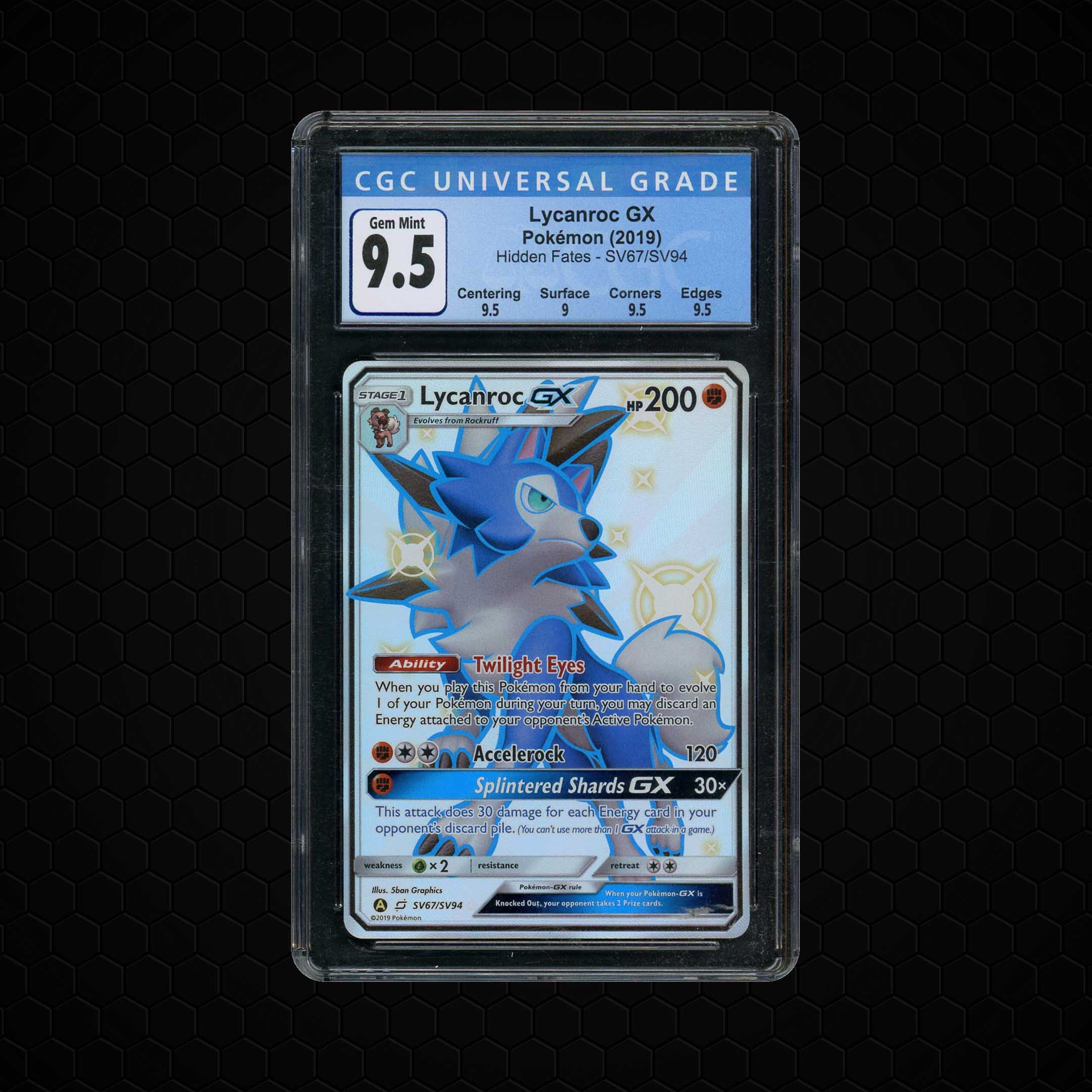 2019 Japanese Hidden Fates Lycanroc GX #SV67 CGC 9.5