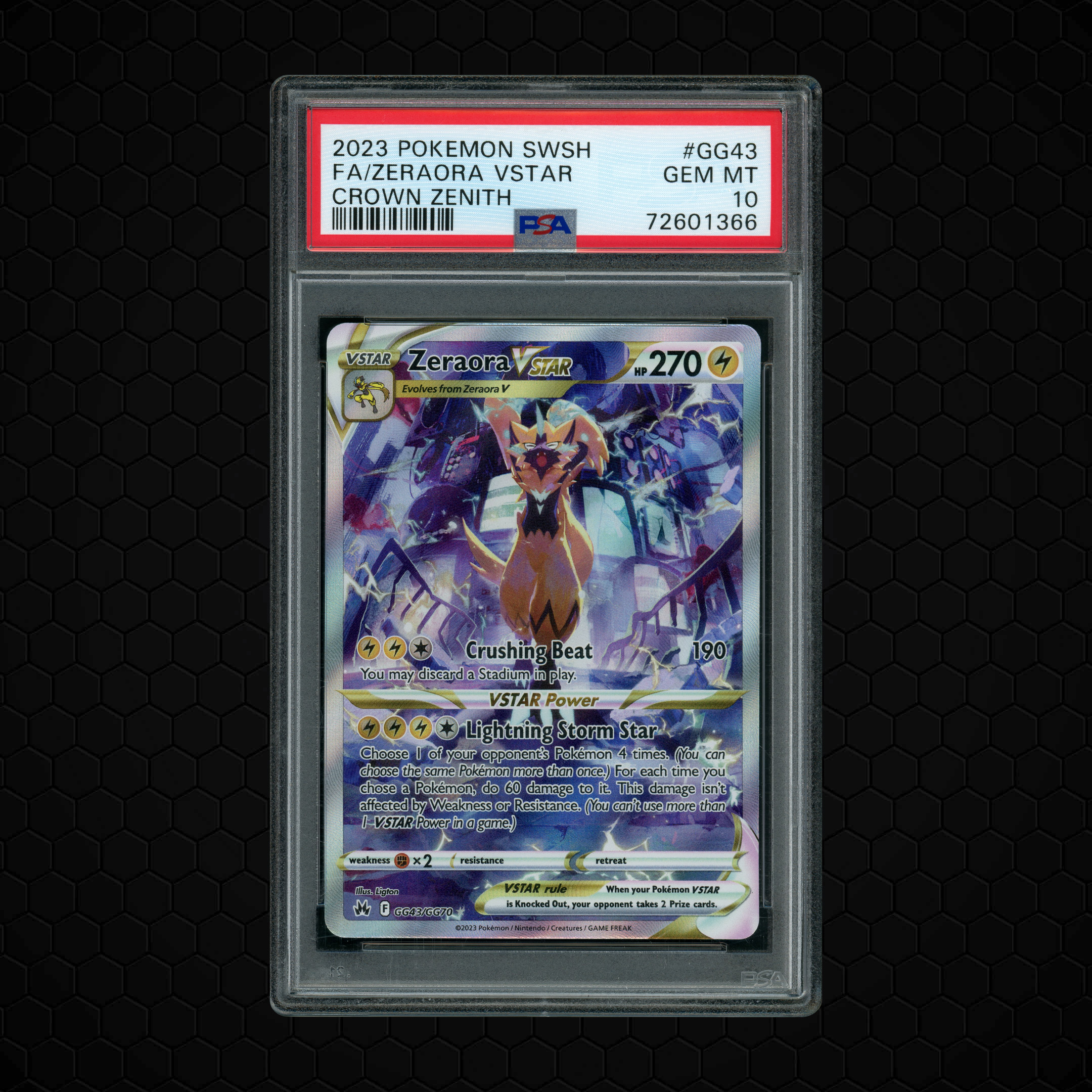 2023 Crown Zenith Zeraora VSTAR #GG43 PSA 10