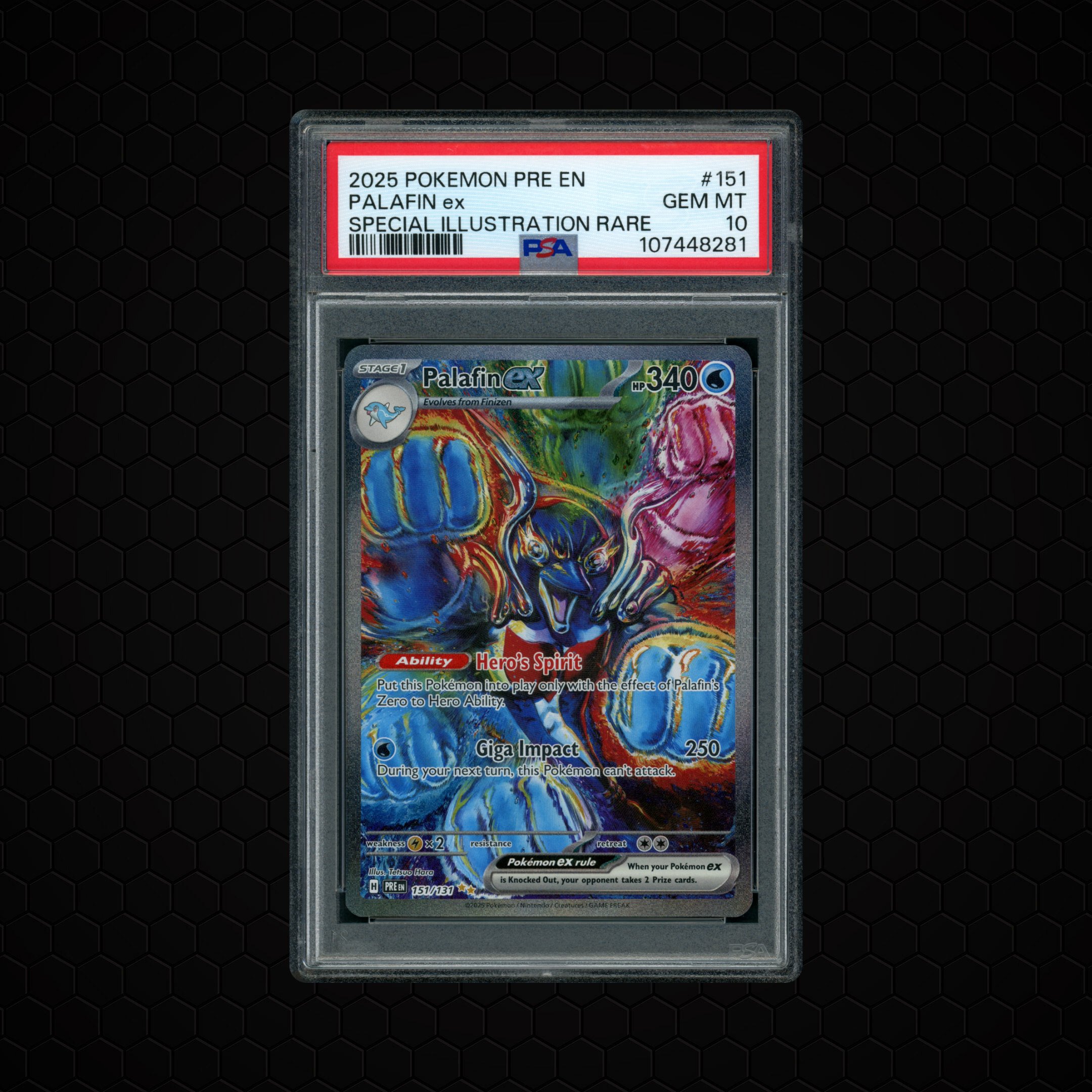 2025 Prismatic Evolutions Palafin EX #151 PSA 10
