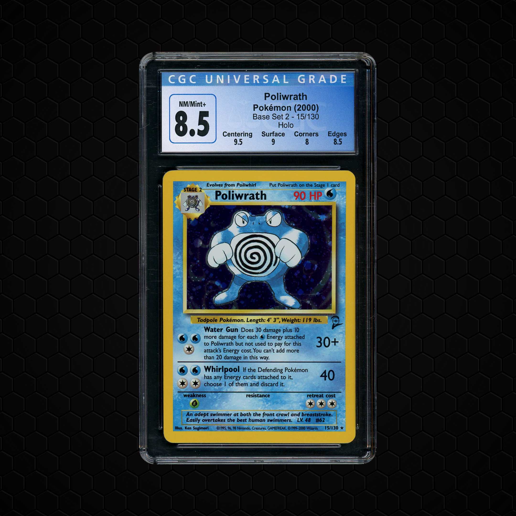 2000 Base Set 2 Poliwrath #15 CGC 8.5