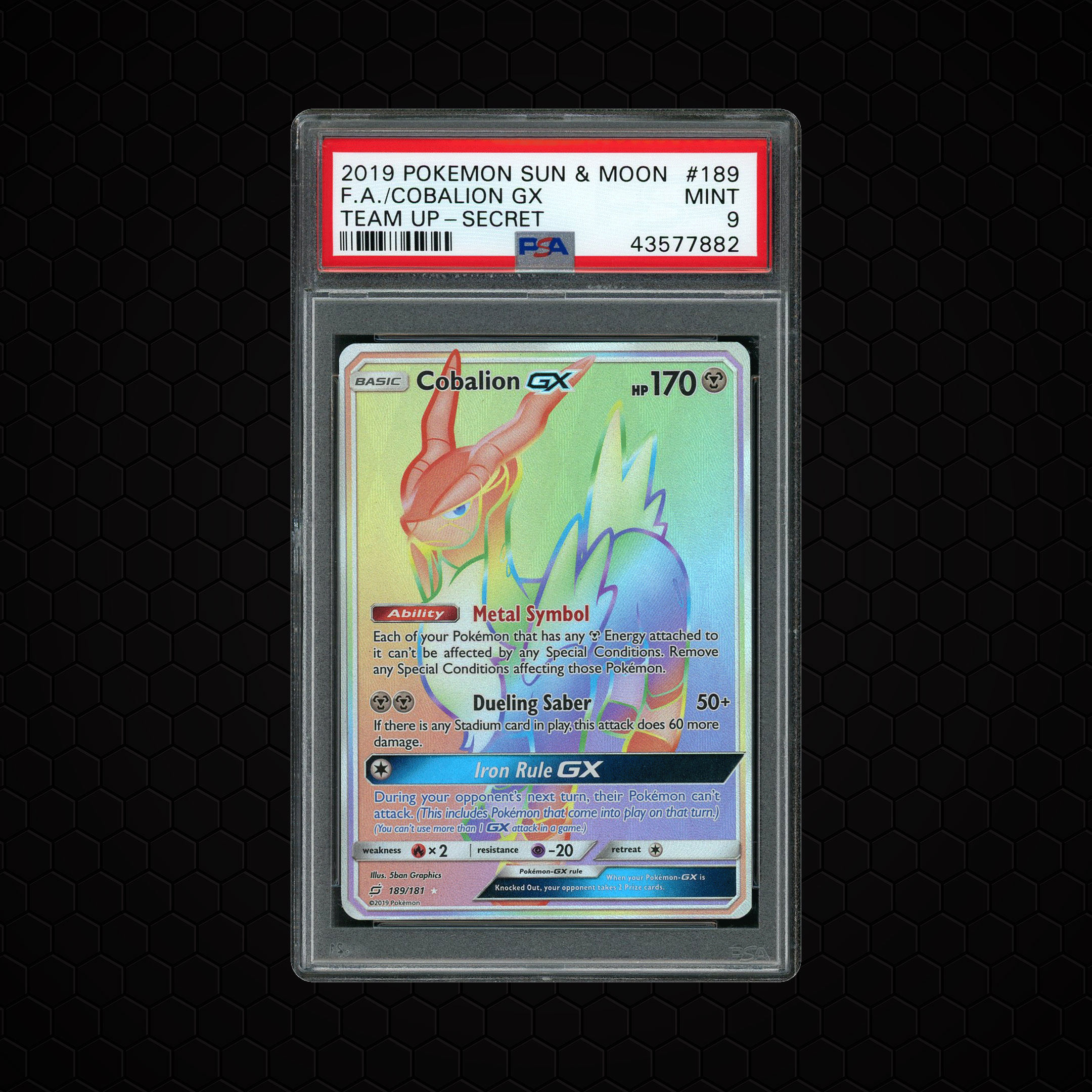 2019 Team Up Cobalion GX #189 PSA 9