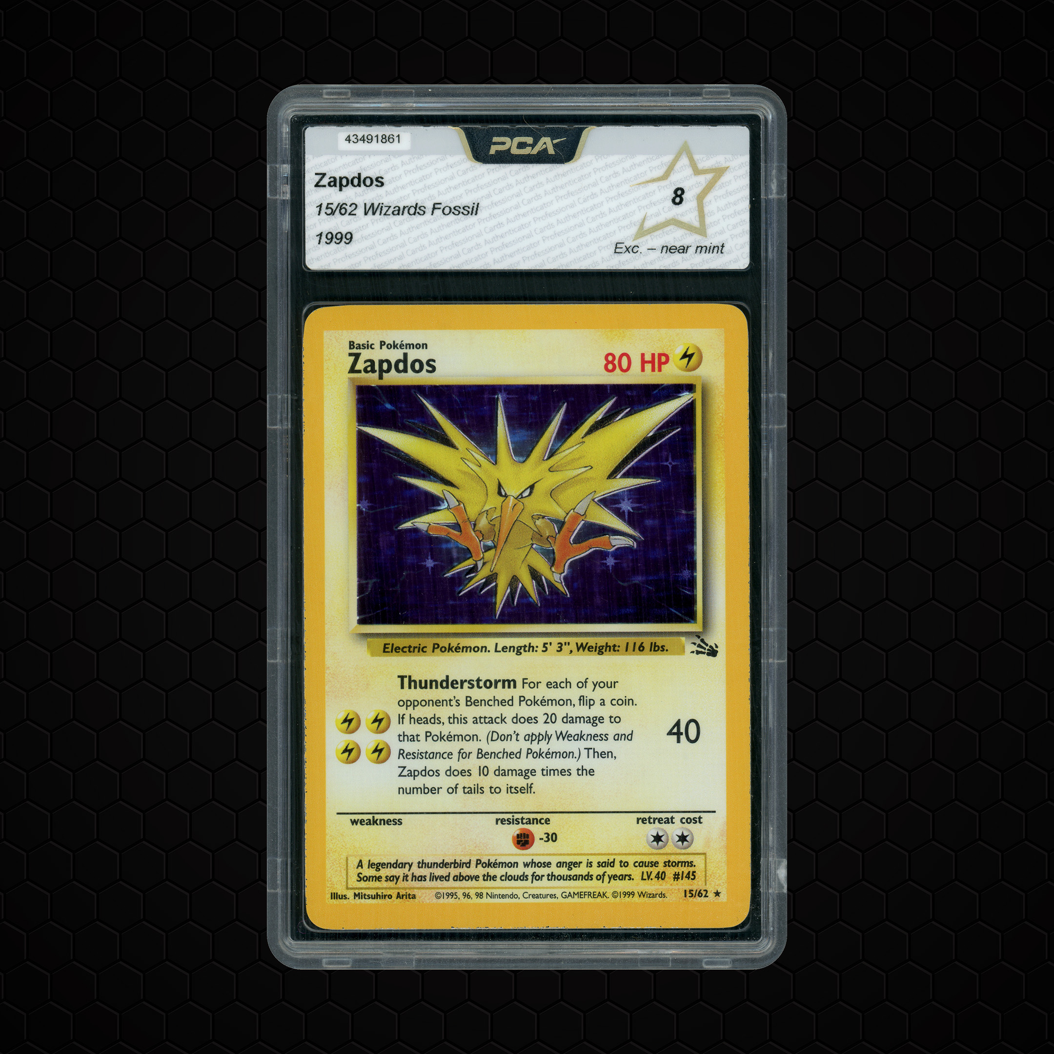 1999 Fossil Zapdos #15 PCA 8