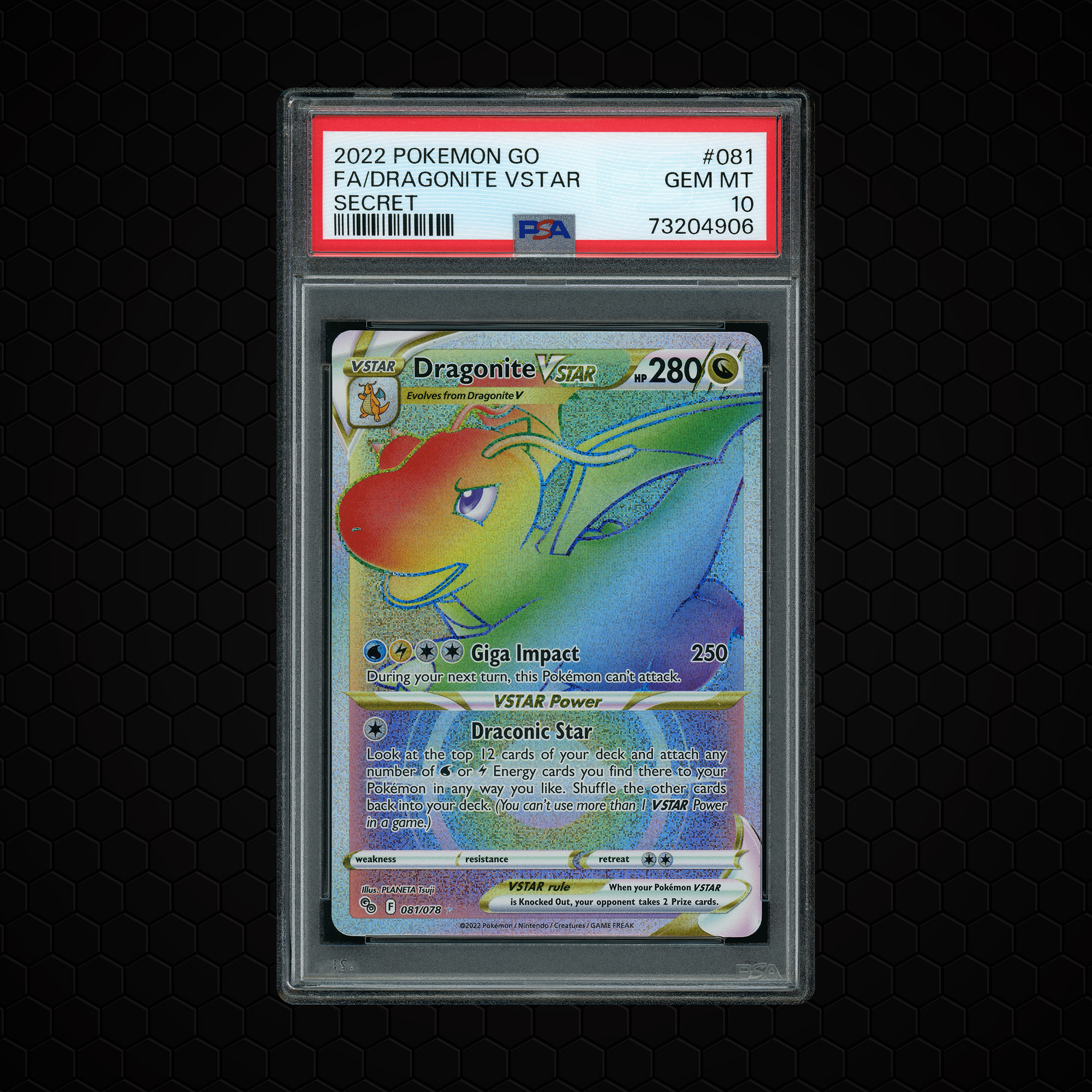 2022 Pokemon GO Dragonite VSTAR #81 PSA 10