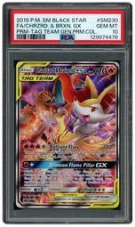 2019 Black Star Promo Charizard & Braixen GX #SM230 PSA 10 on Beezie.