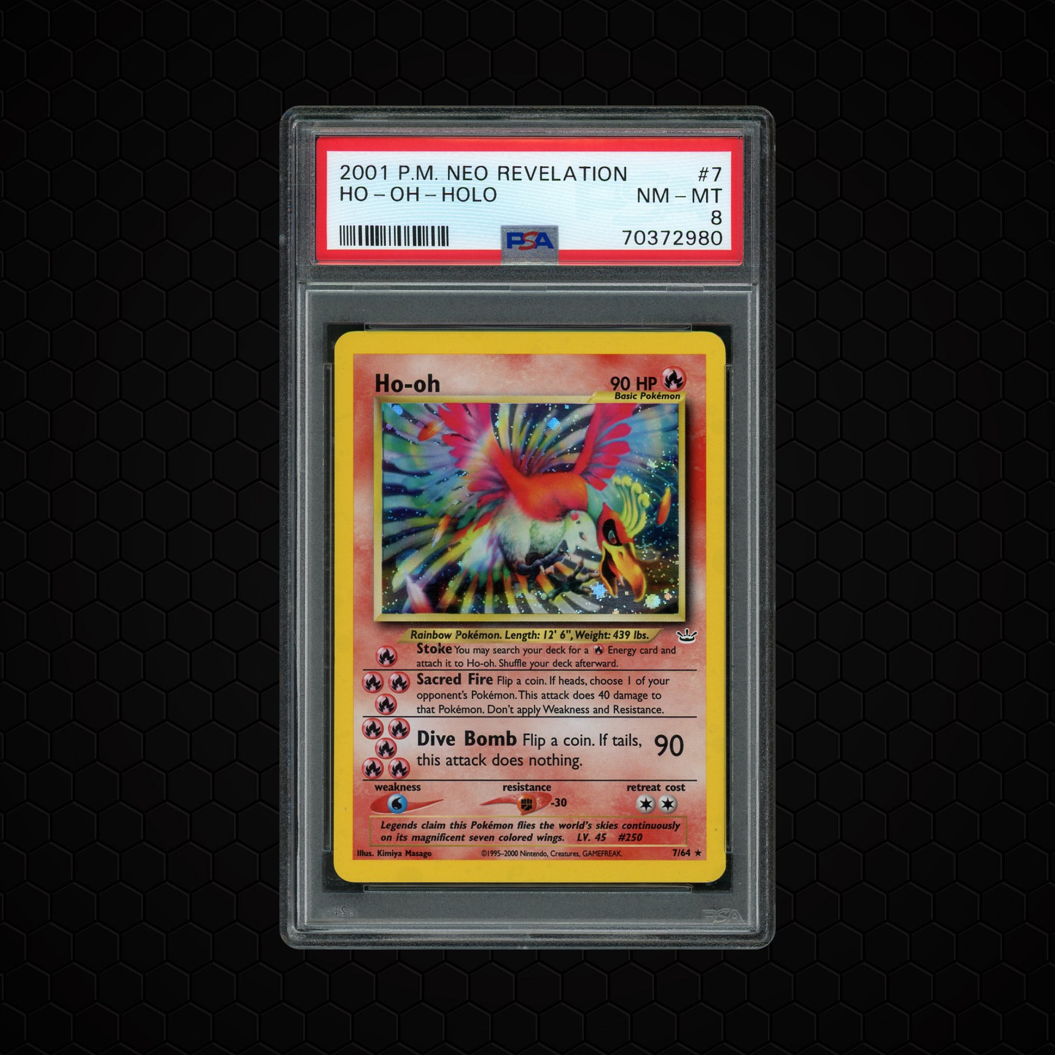 2001 Neo Revelation Ho-Oh #7 PSA 8
