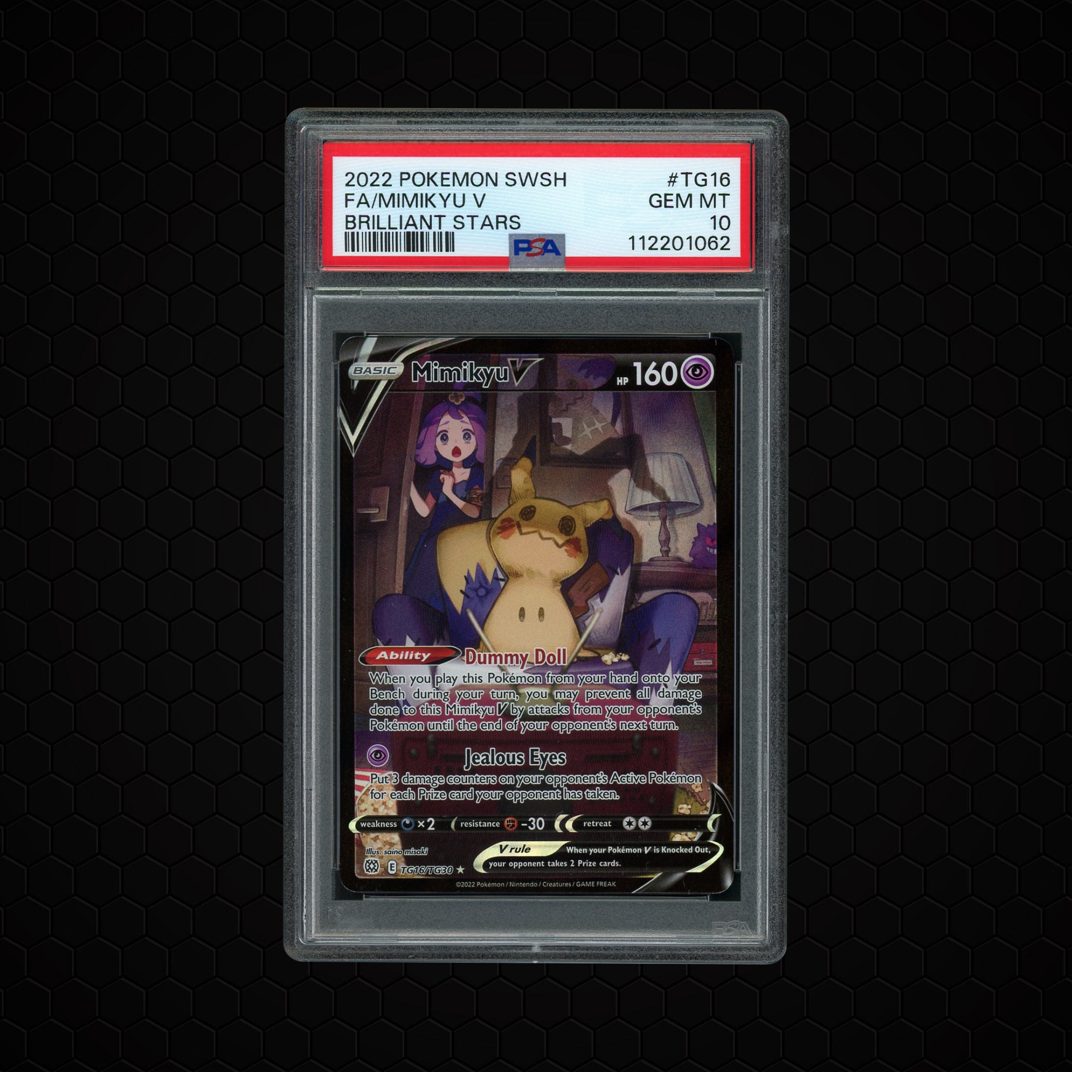 2022 Brilliant Stars Mimikyu V #TG16 PSA 10