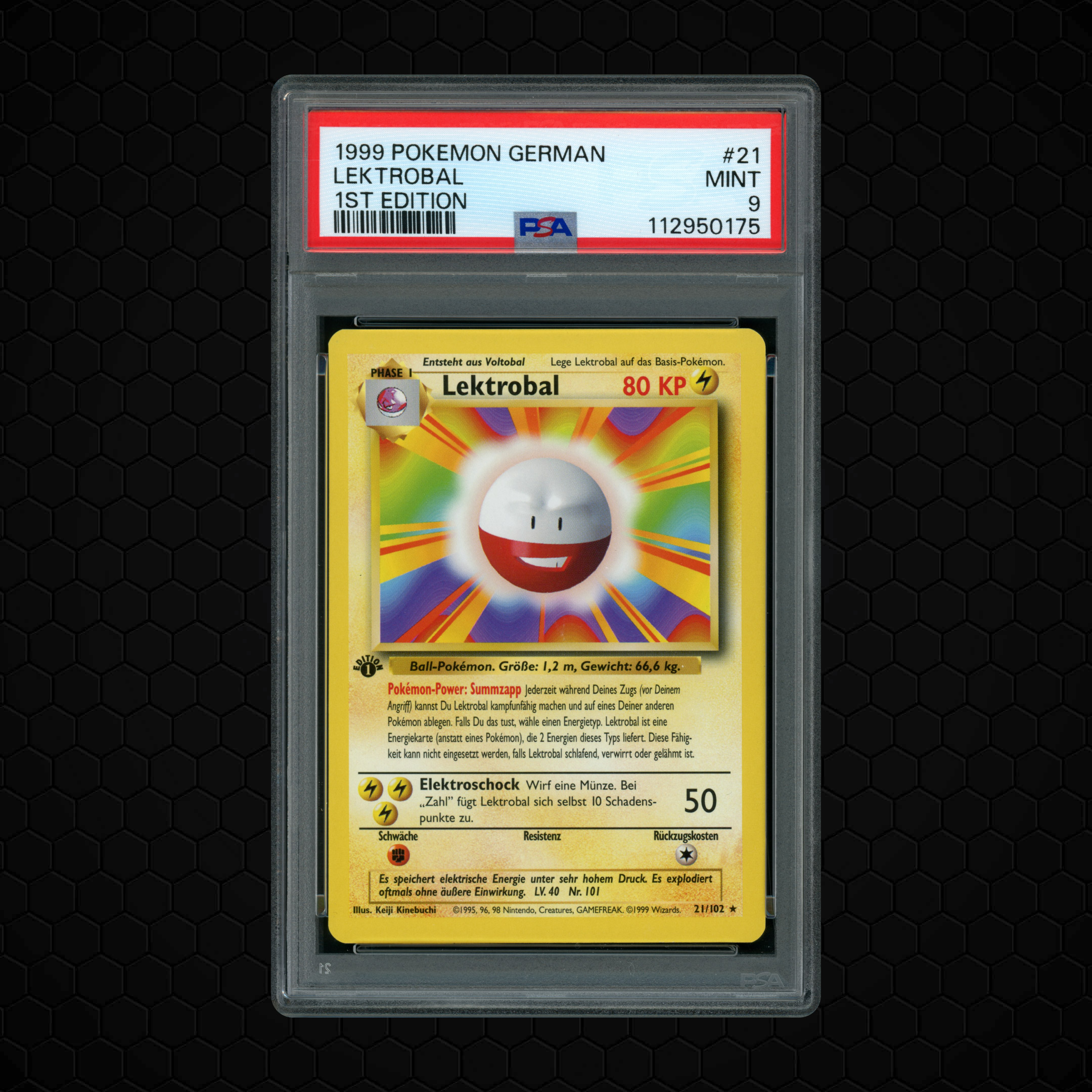 1999 German 1st Edition Lektrobal #21 PSA 9