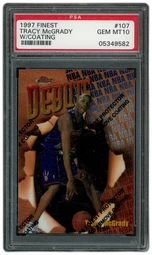 1997 Finest Tracy McGrady #107 PSA 10 on Beezie.