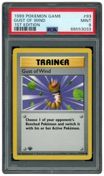 1999 Game 1st Edition Gust of Wind #93 PSA 9 on Beezie.
