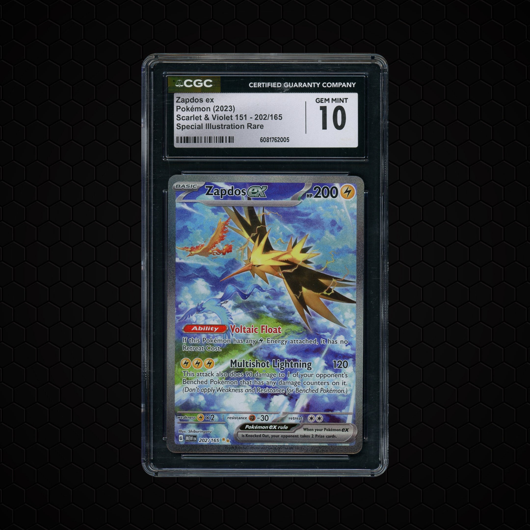 2023 Pokemon 151 Zapdos EX #202 CGC 10