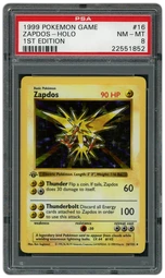 1999 Game 1st Edition Zapdos #16 PSA 8 on Beezie.