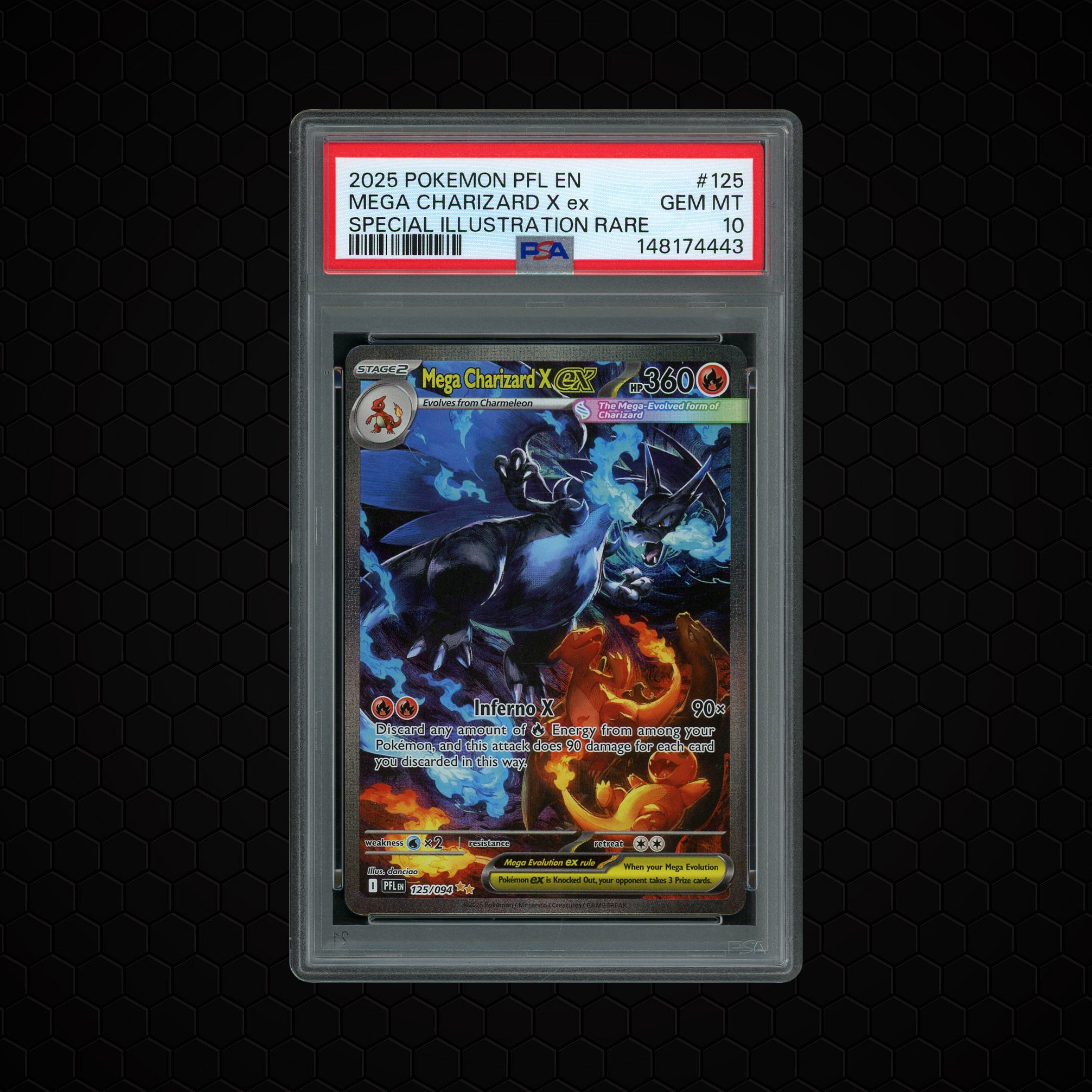 2025 Phantasmal Flames Mega Charizard X EX #125 PSA 10