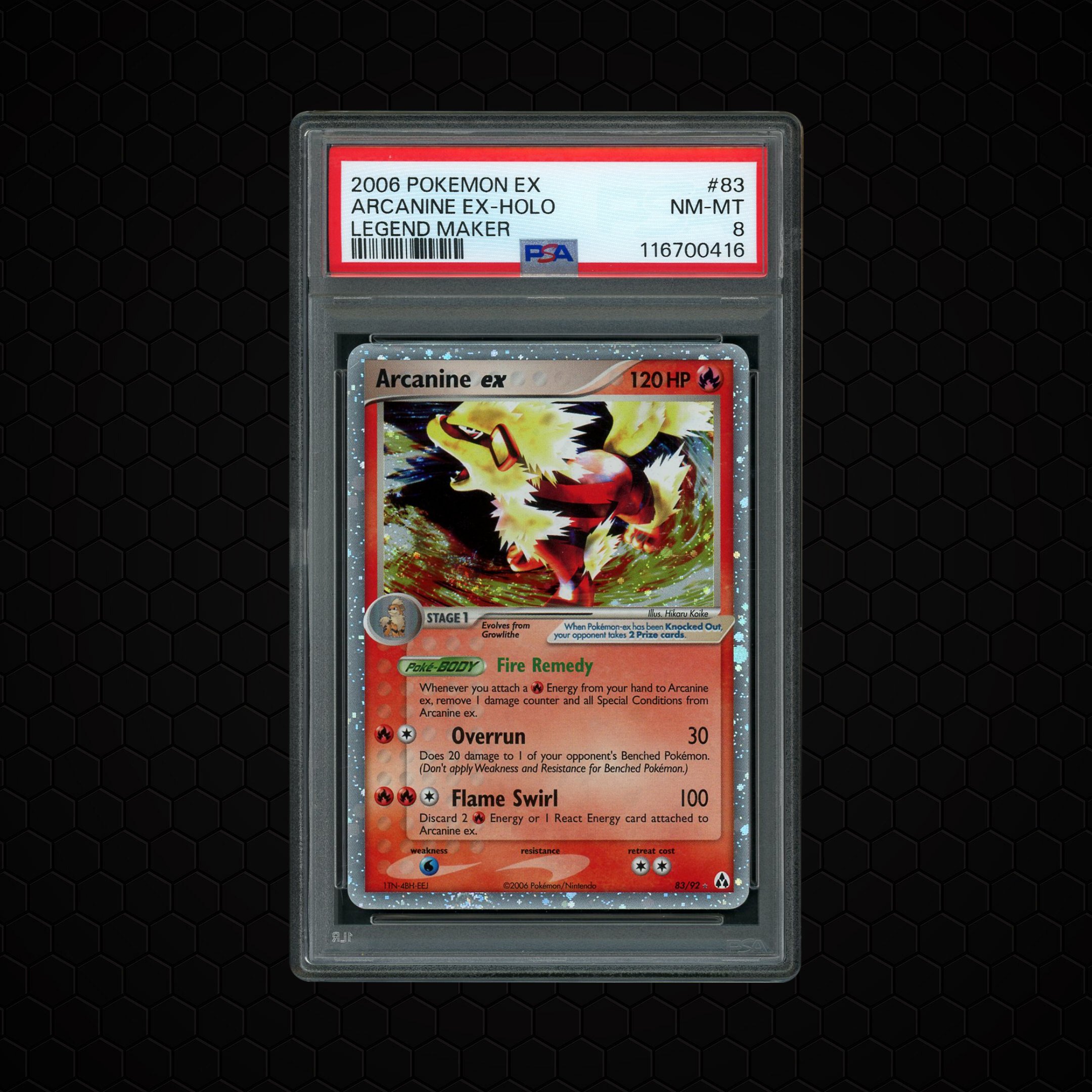 2006 Legend Maker Arcanine EX #83 PSA 8