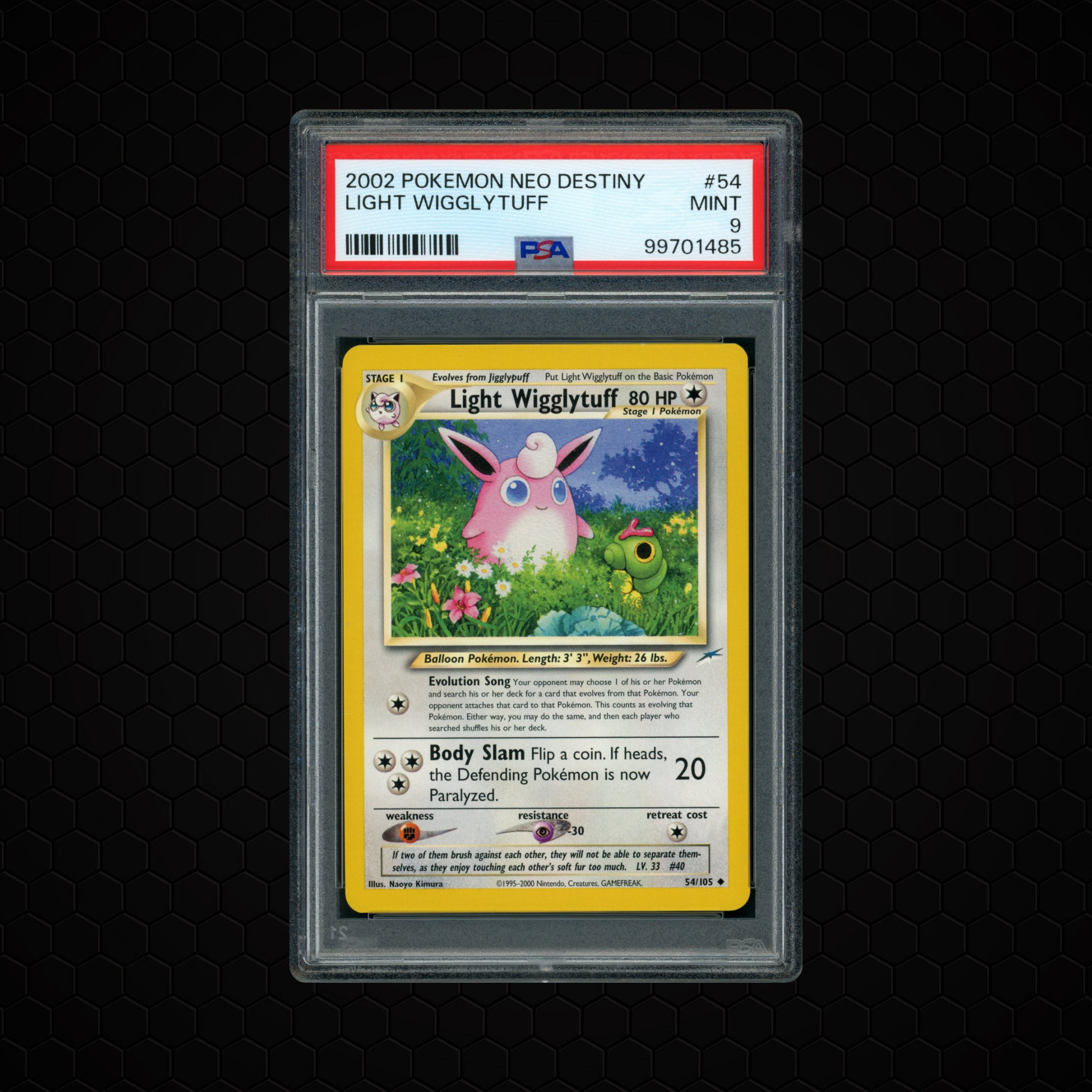 2002 Neo Destiny Light Wigglytuff #54 PSA 9