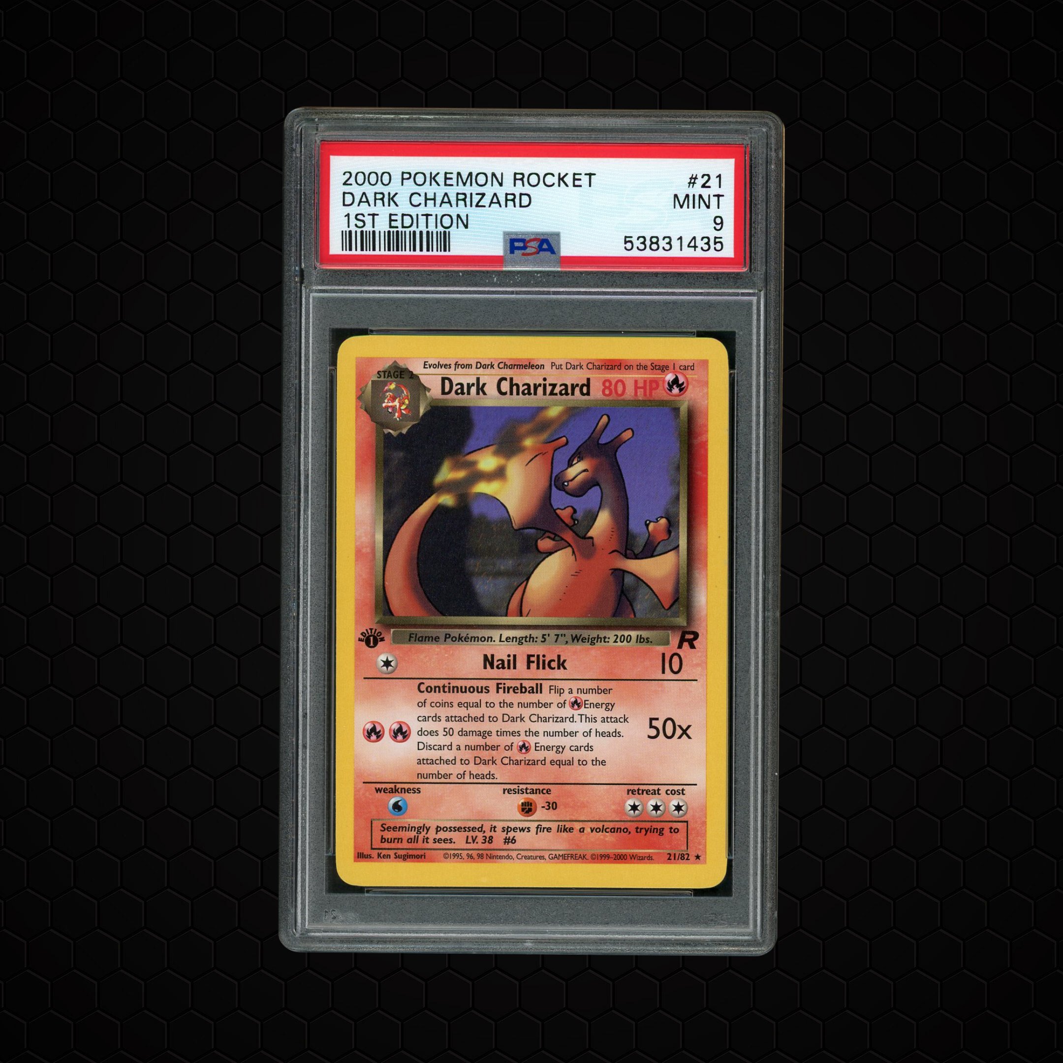 2000 Rocket 1st Edition Dark Charizard #21 PSA 9