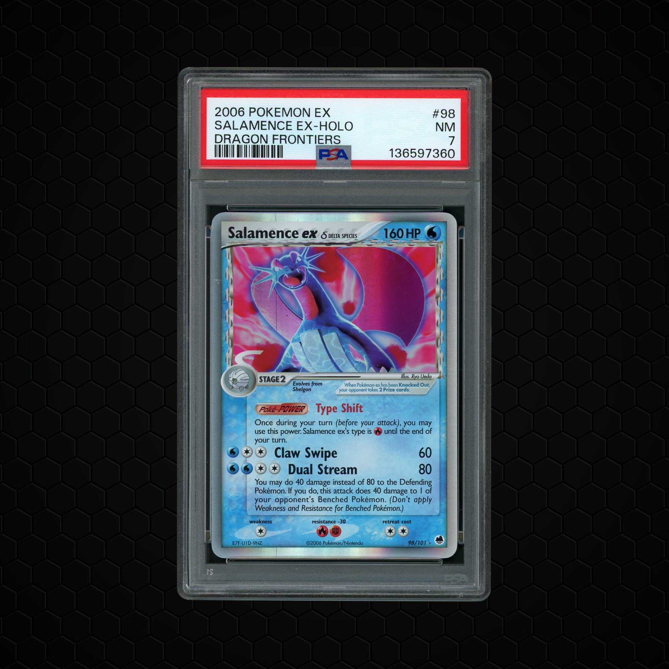 2006 Dragon Frontiers Salamence EX #98 PSA 7