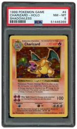 1999 Game Shadowless Charizard #4 PSA 8 on Beezie.