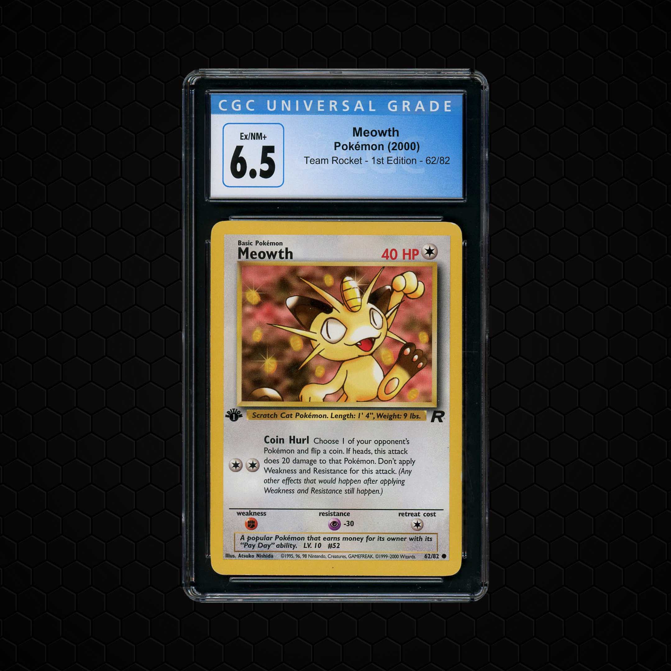 2000 Team Rocket 1st Edition Meowth #62 CGC 6.5