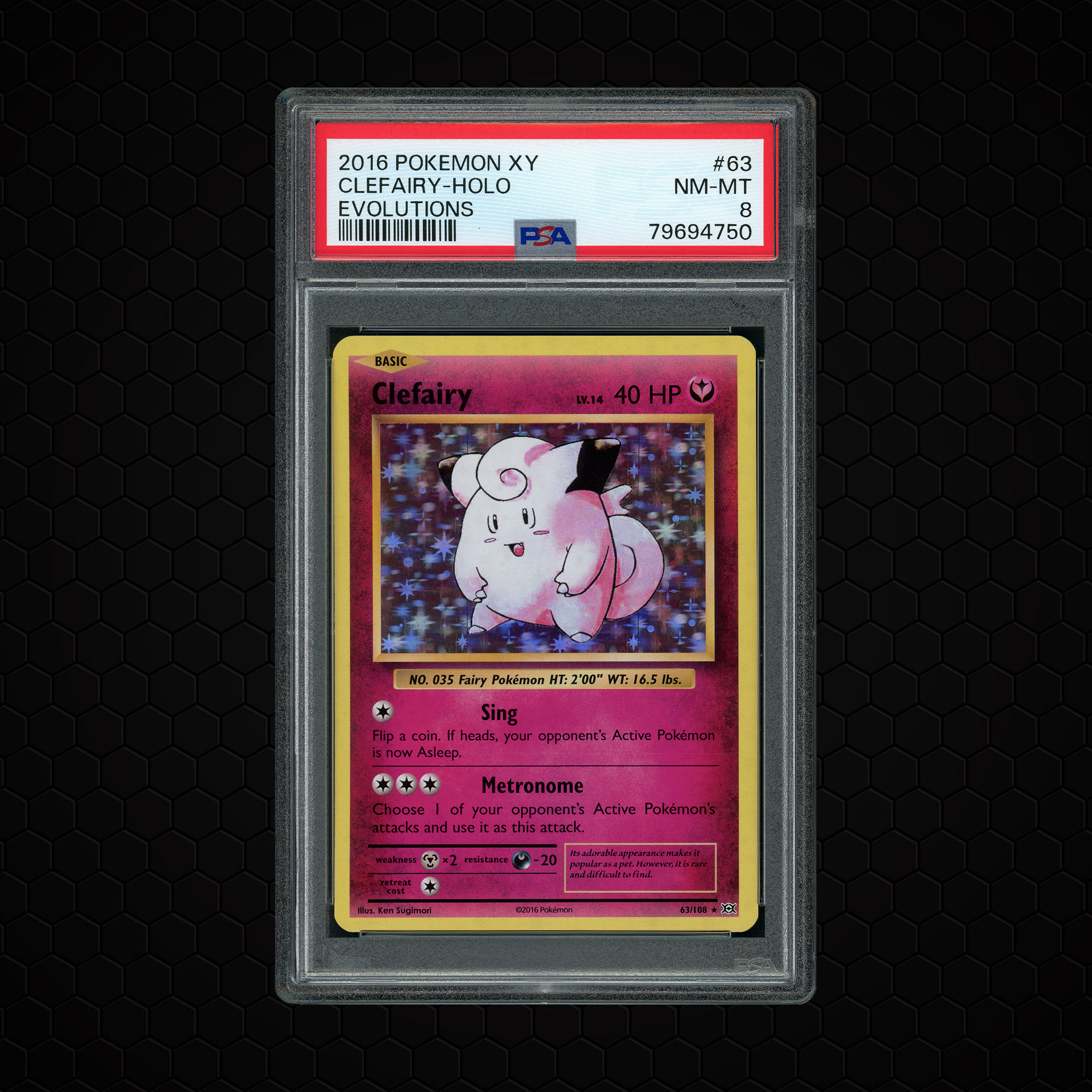 2016 Evolutions Clefairy #63 PSA 8