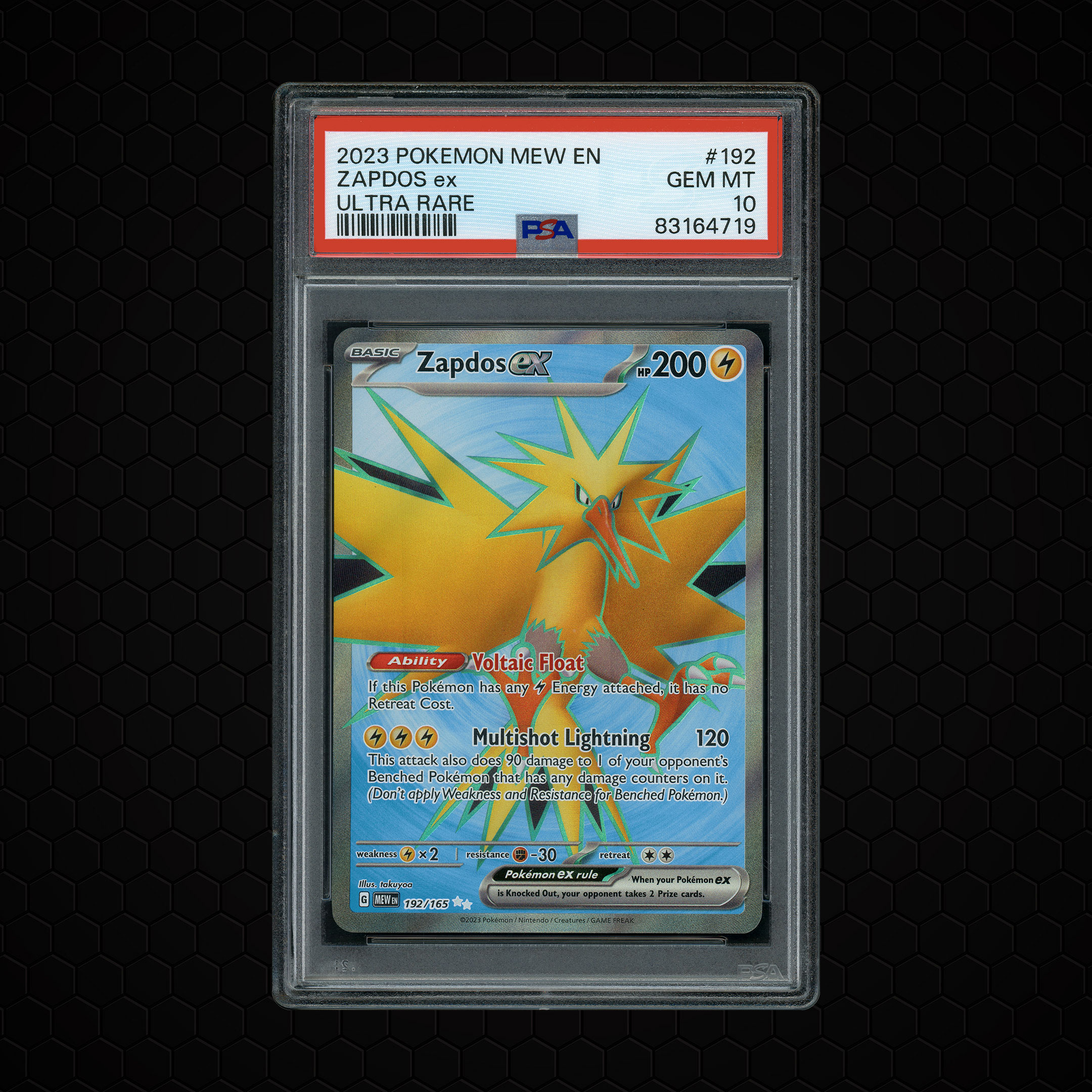 2023 Pokemon 151 Zapdos EX #192 PSA 10
