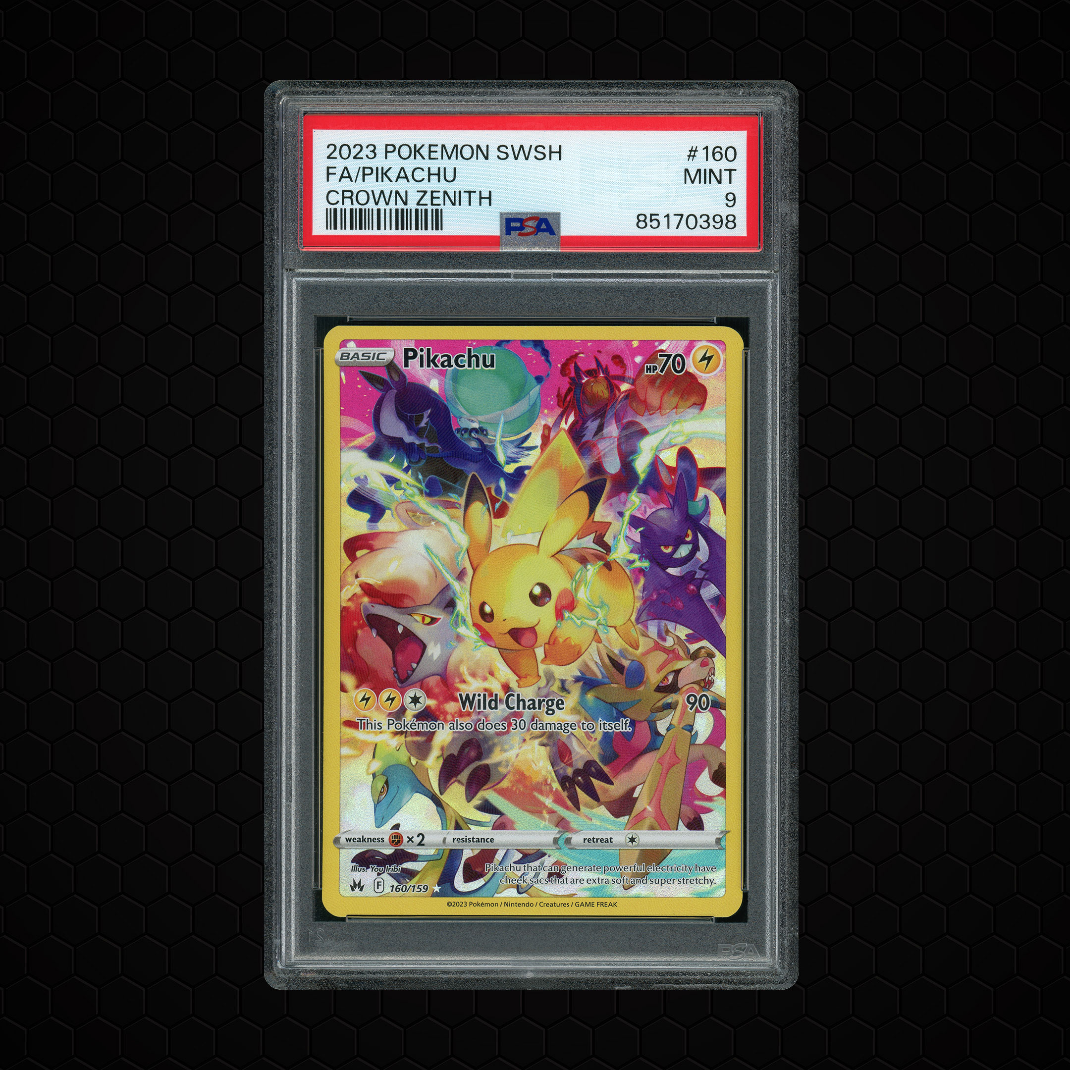 2023 Crown Zenith Radiant Pikachu #160 PSA 9