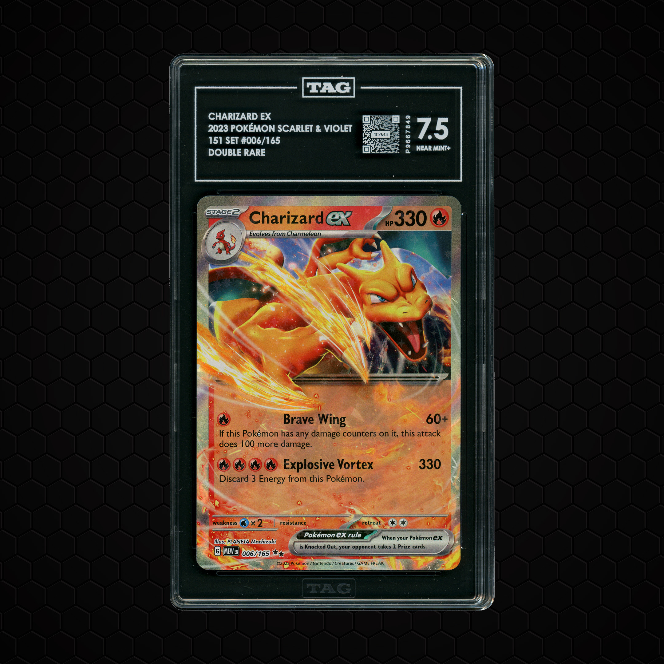 2023 Pokemon 151 Charizard EX #6 TAG 7.5