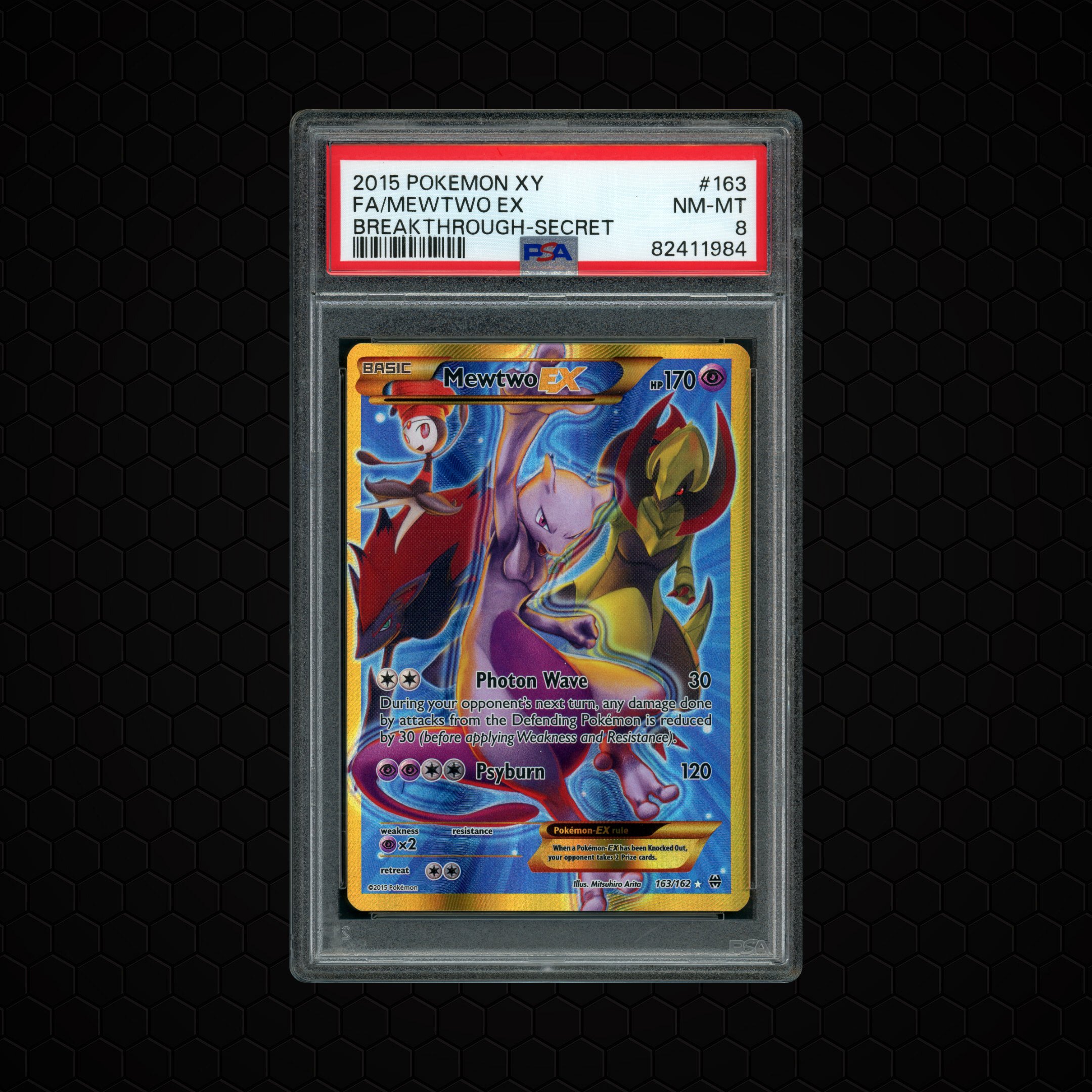 2015 XY Breakthrough Mewtwo EX #163 PSA 8
