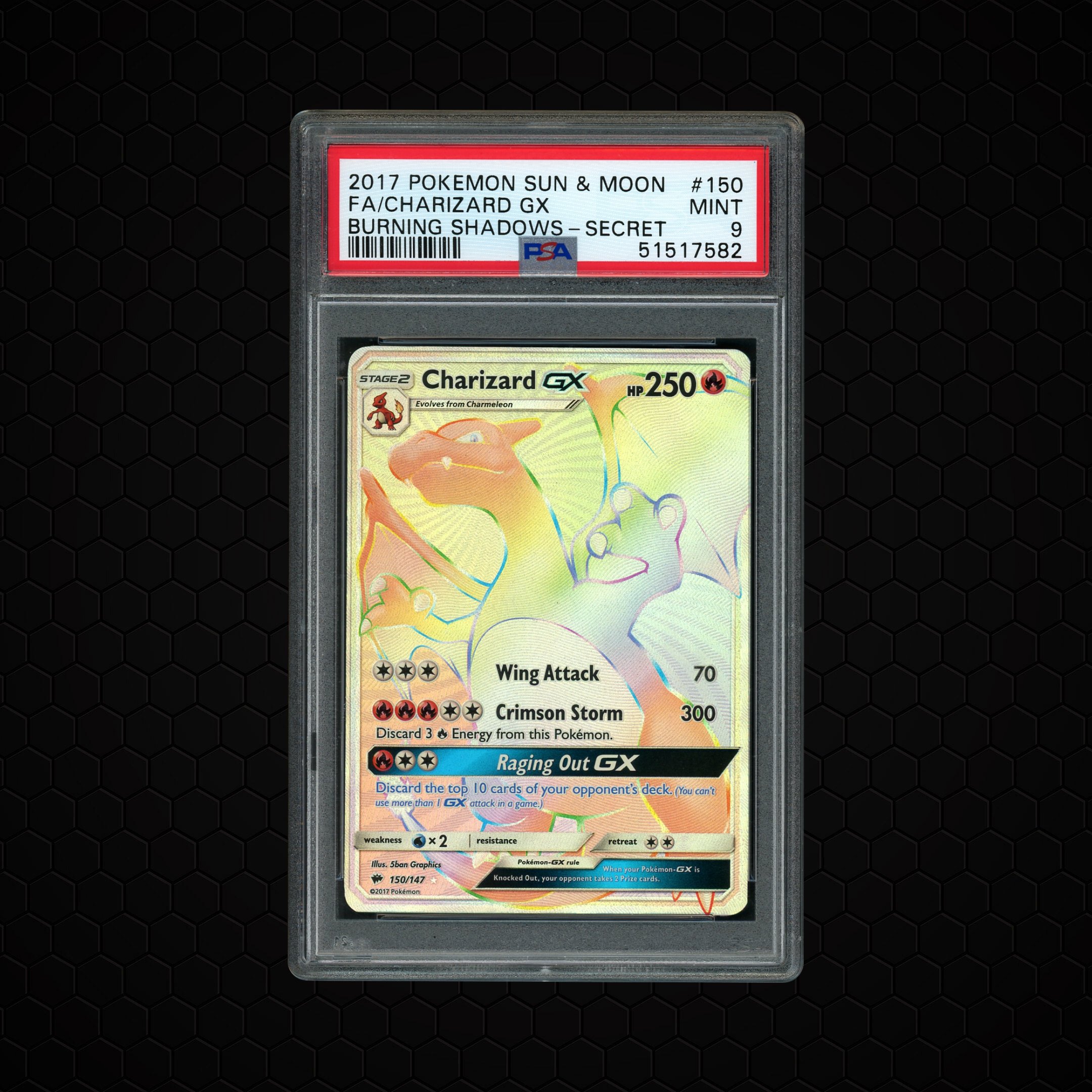 2017 Burning Shadows Charizard GX #150 PSA 9