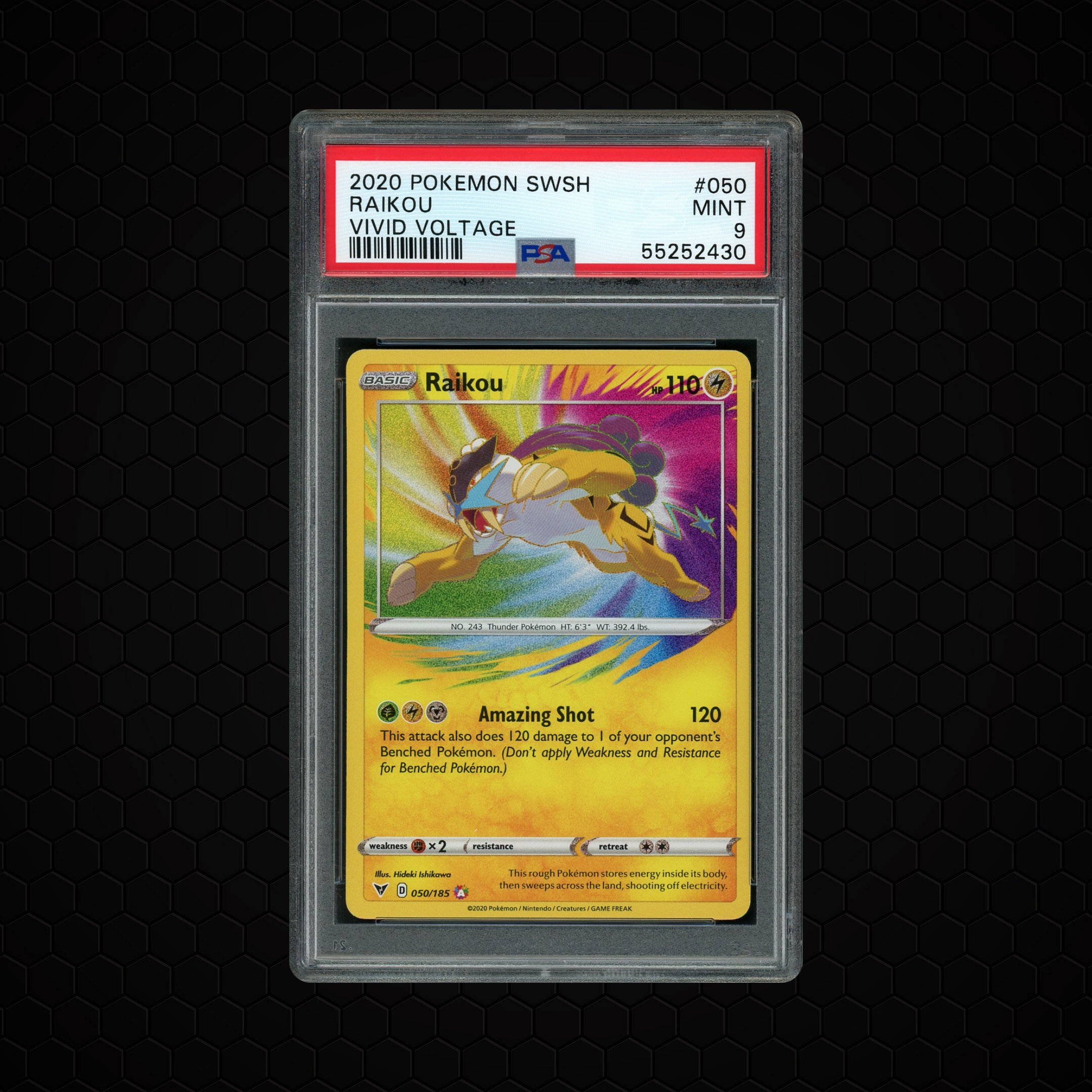 2020 Vivid Voltage Raikou #50 PSA 9