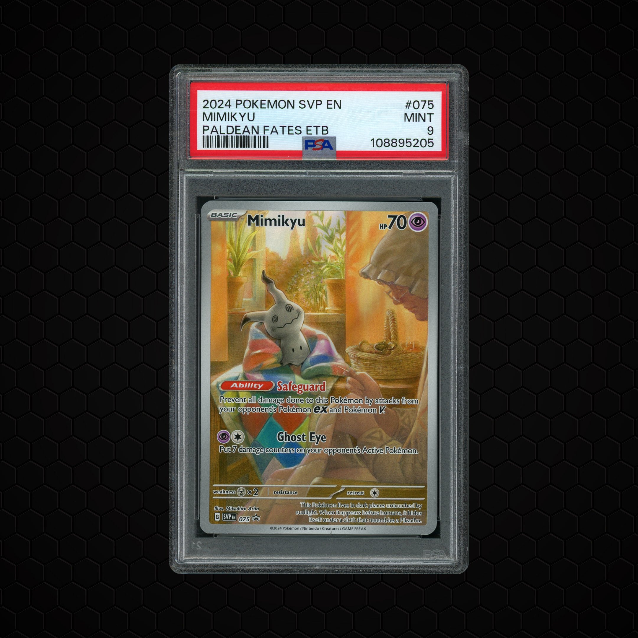 2024 Black Star Promo Mimikyu #75 PSA 9