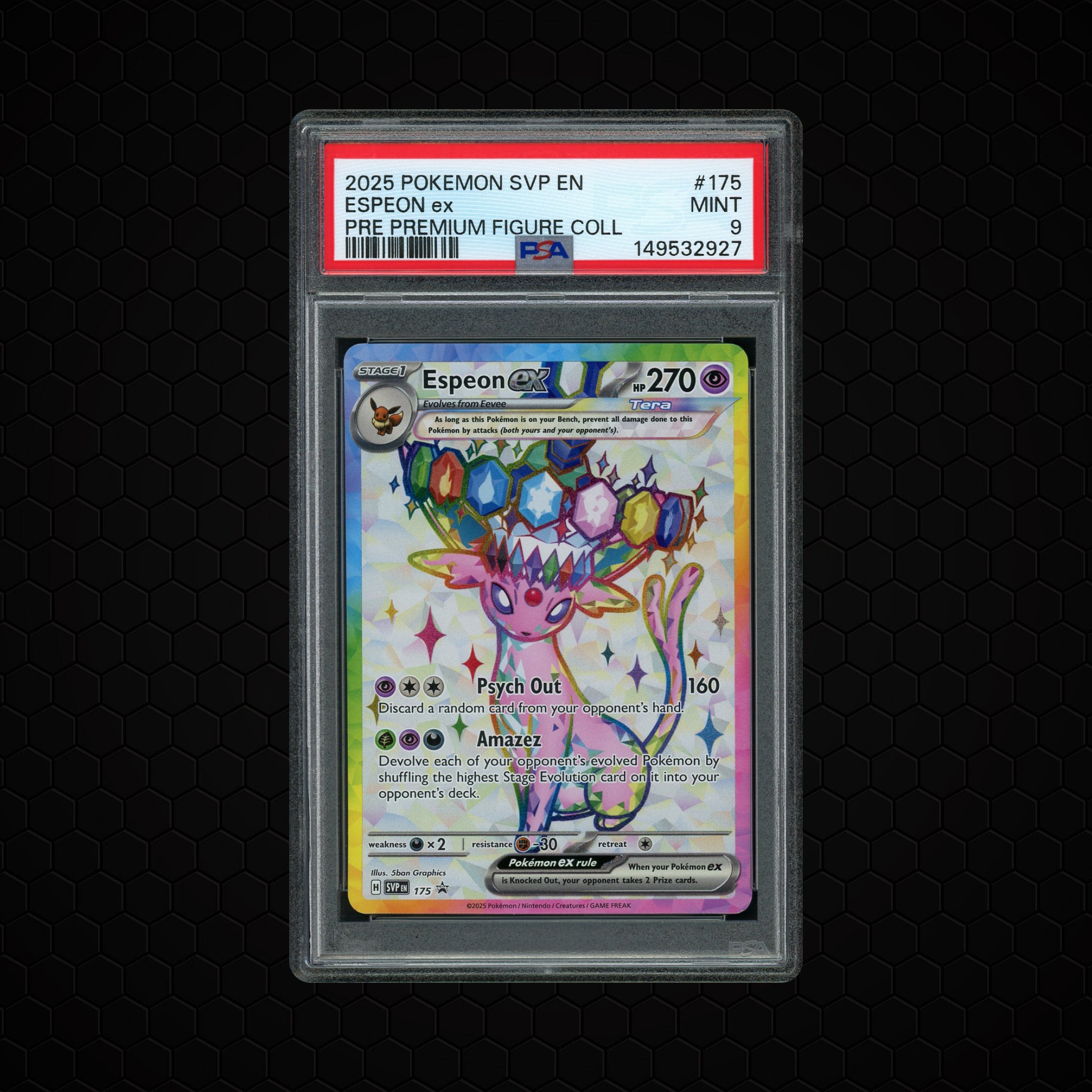 2025 Black Star Promo Espeon EX #175 PSA 9
