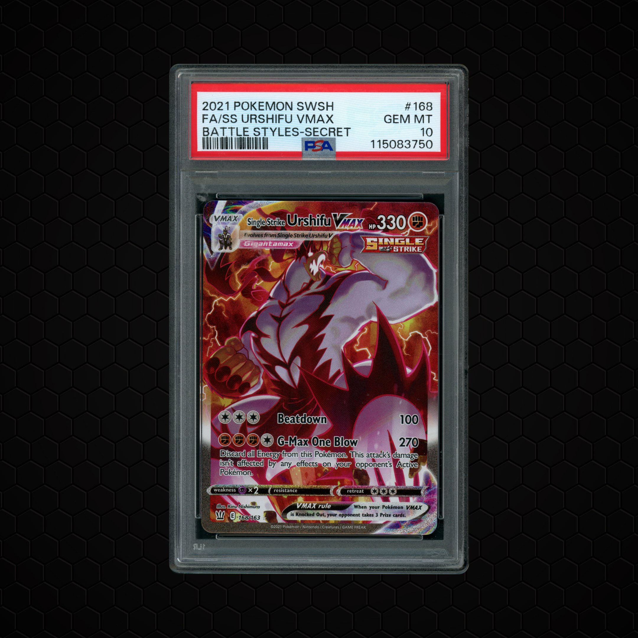 2021 Battle Styles Single Strike Urshifu VMAX #168 PSA 10