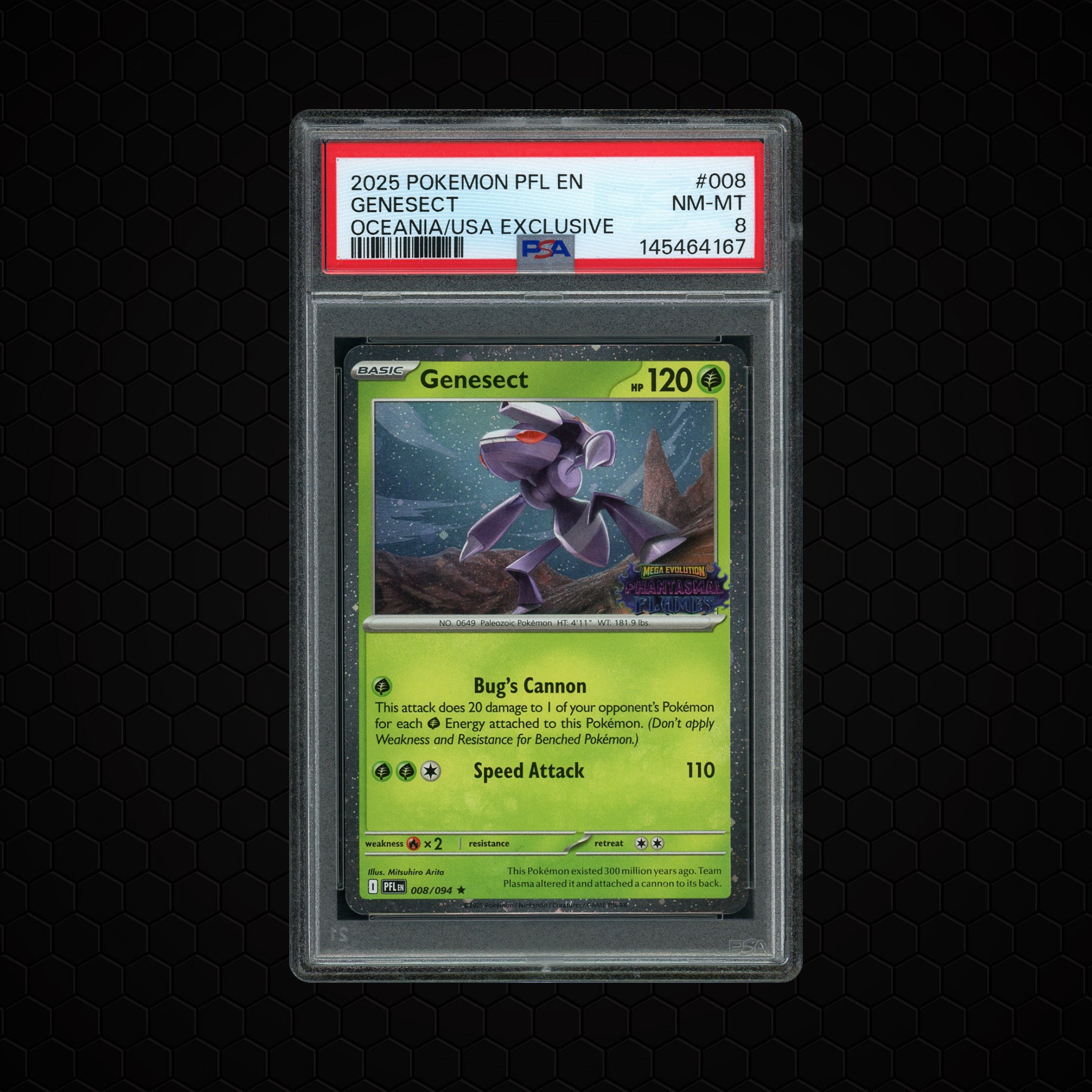2025 Phantasmal Flames Genesect #8 PSA 8