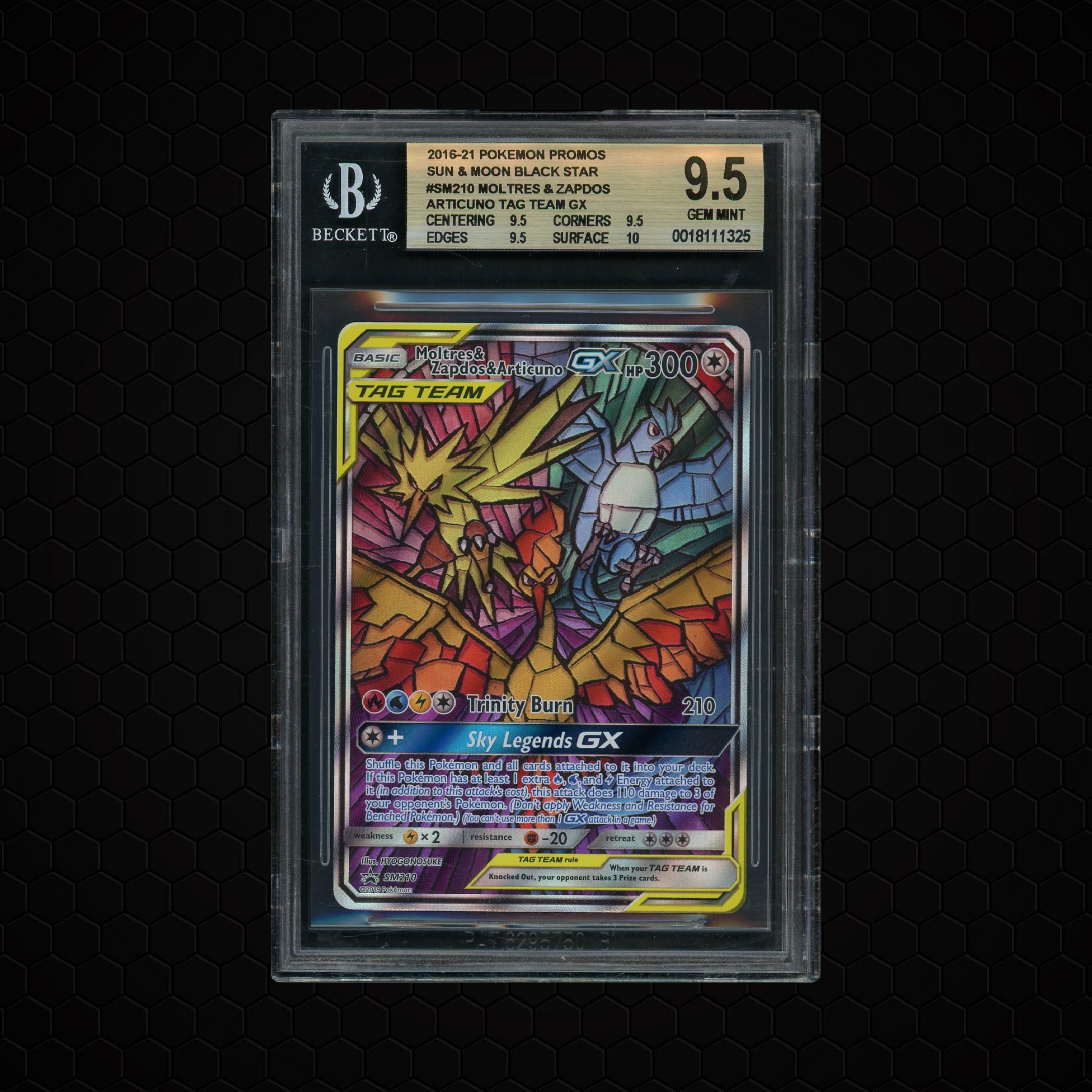 2016 Black Star Promo Moltres & Zapdos & Articuno GX #SM210 BGS 9.5