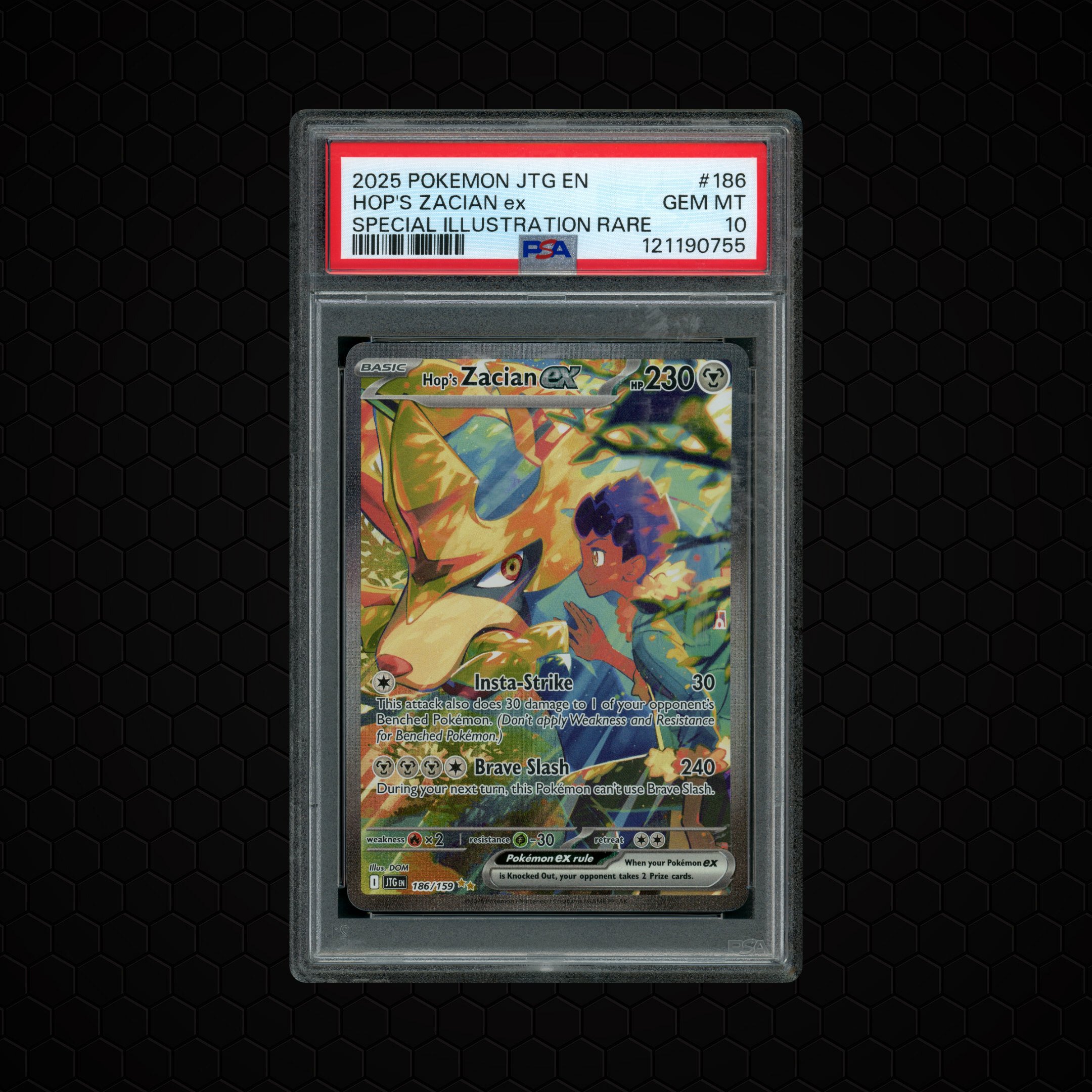 2025 Journey Together Hop's Zacian EX #186 PSA 10