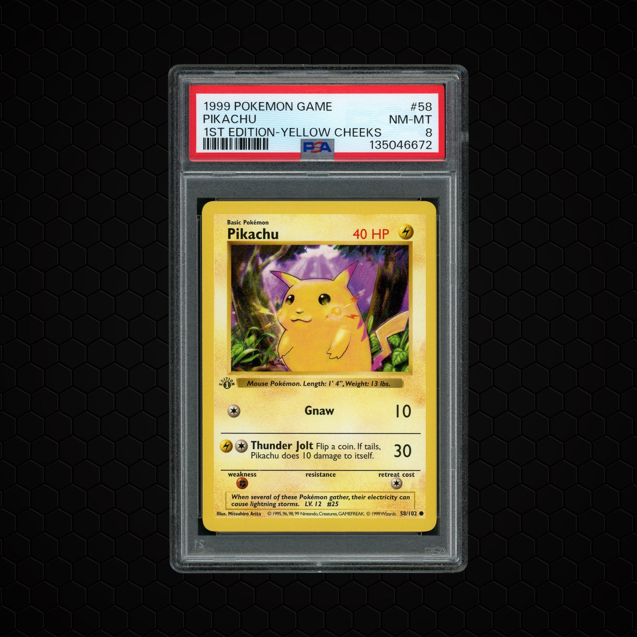 1999 Game 1st Edition Pikachu #58 PSA 8