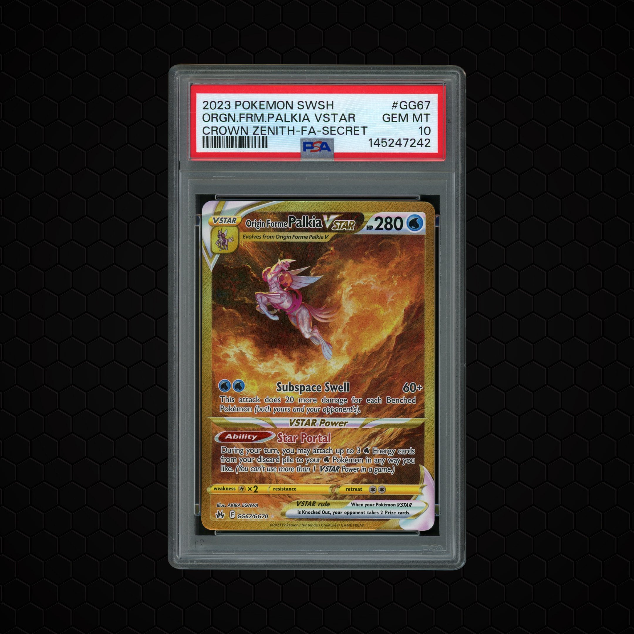 2023 Crown Zenith Origin Forme Palkia VSTAR #GG67 PSA 10