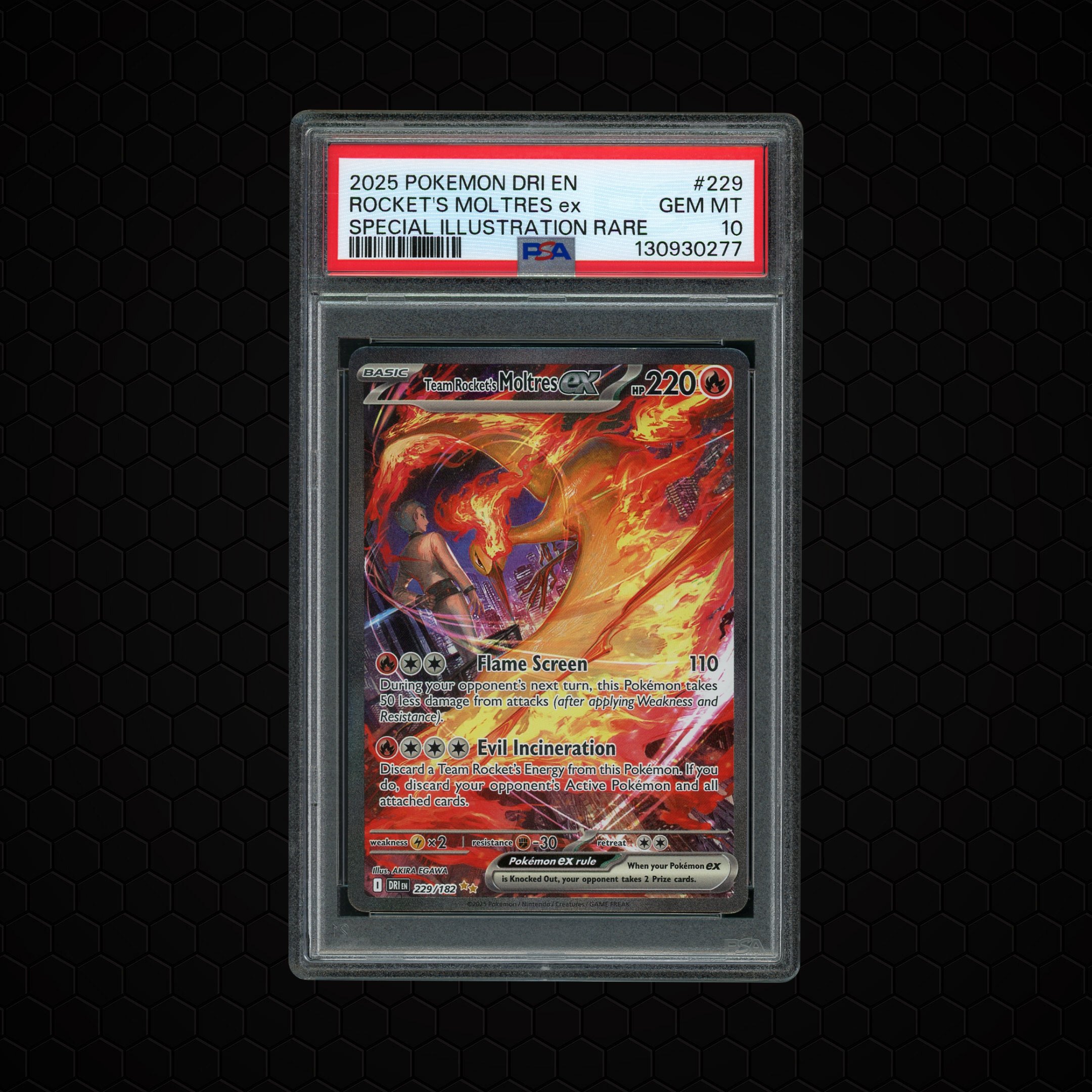 2025 Destined Rivals Team Rocket's Moltres EX #229 PSA 10