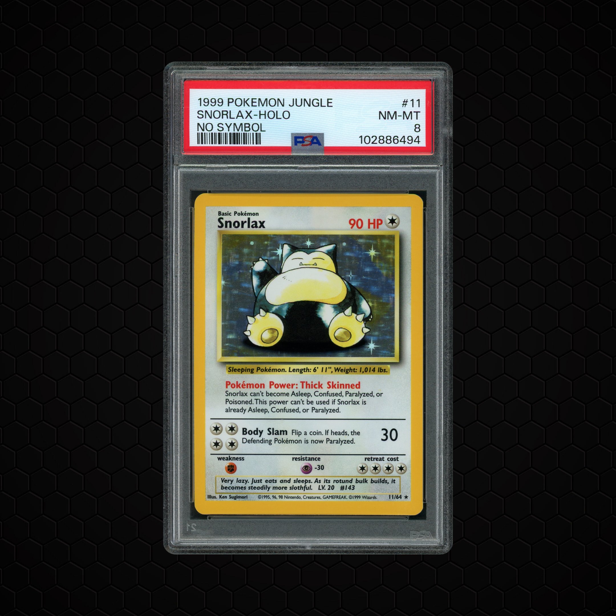 1999 Jungle Snorlax #11 PSA 8