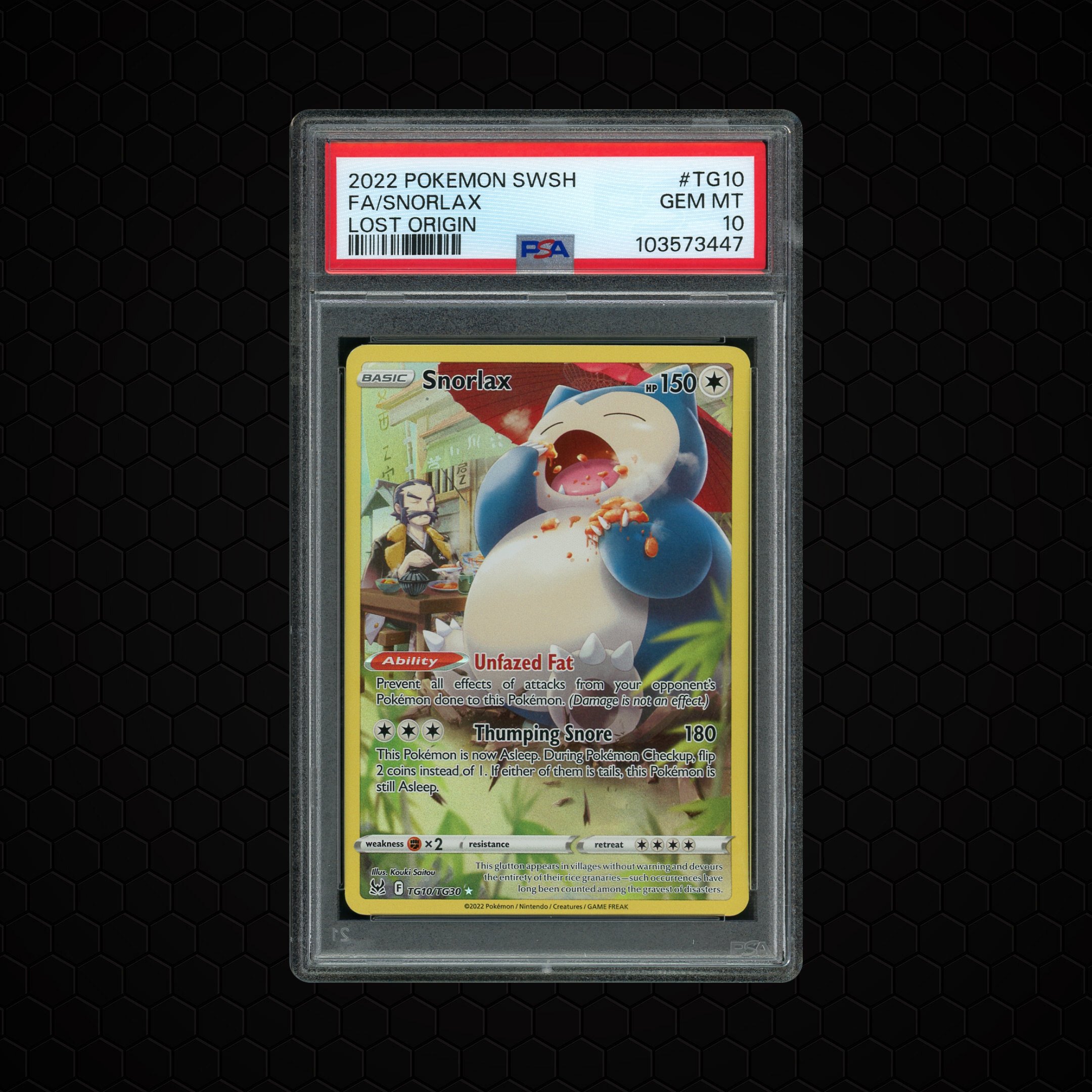 2022 Lost Origin Snorlax #TG10 PSA 10