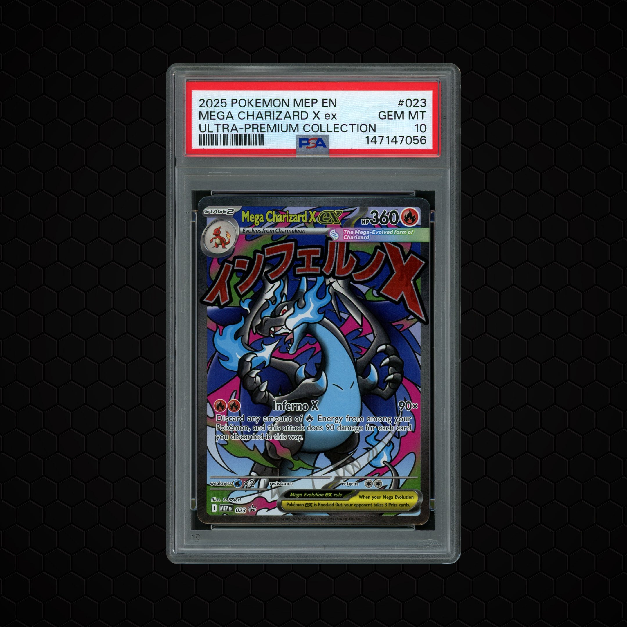 2025 Black Star Promo Mega Charizard X EX #23 PSA 10
