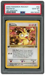 2000 Rocket 1st Edition Meowth #62 PSA 10 on Beezie.