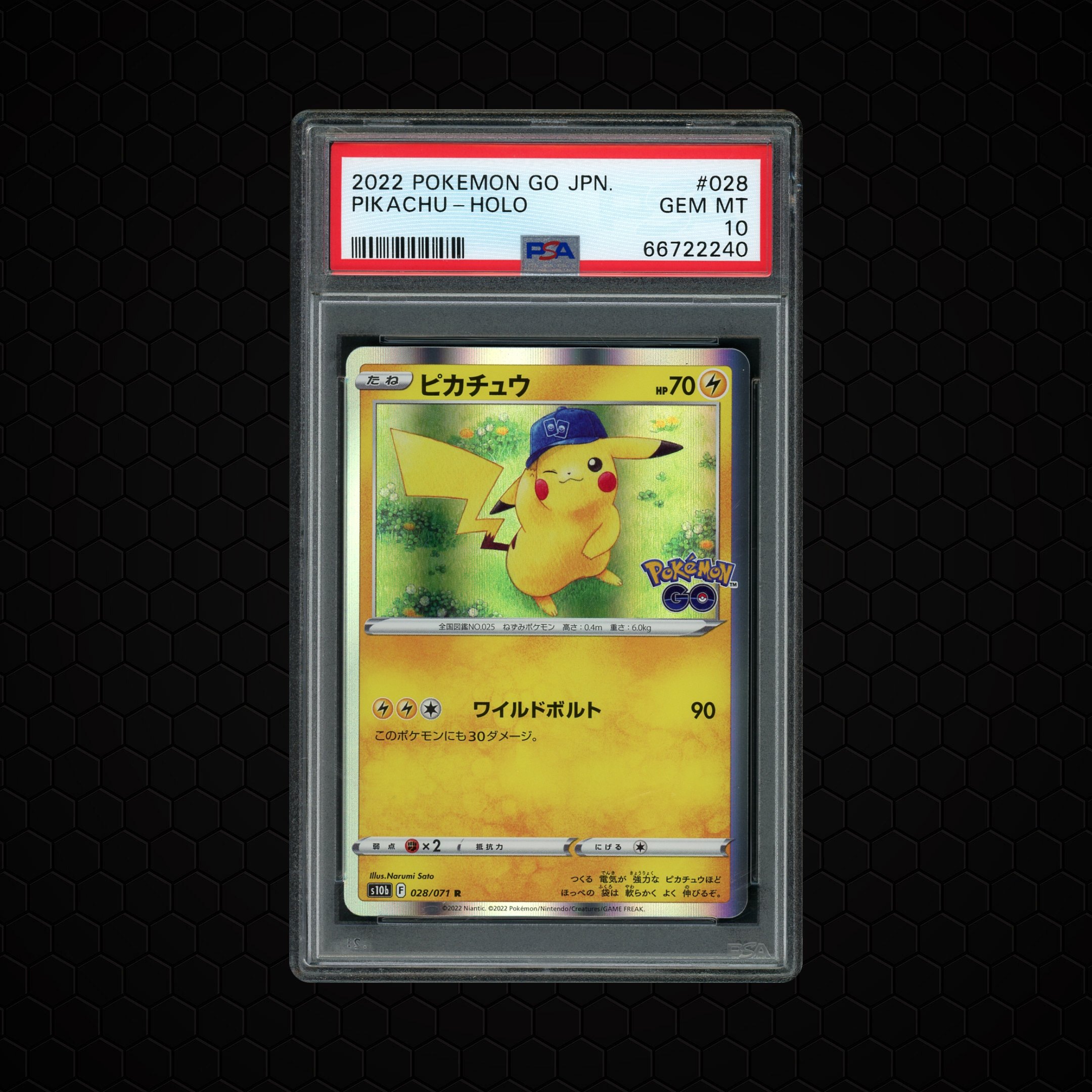 2022 Japanese Pokemon GO Pikachu #28 PSA 10