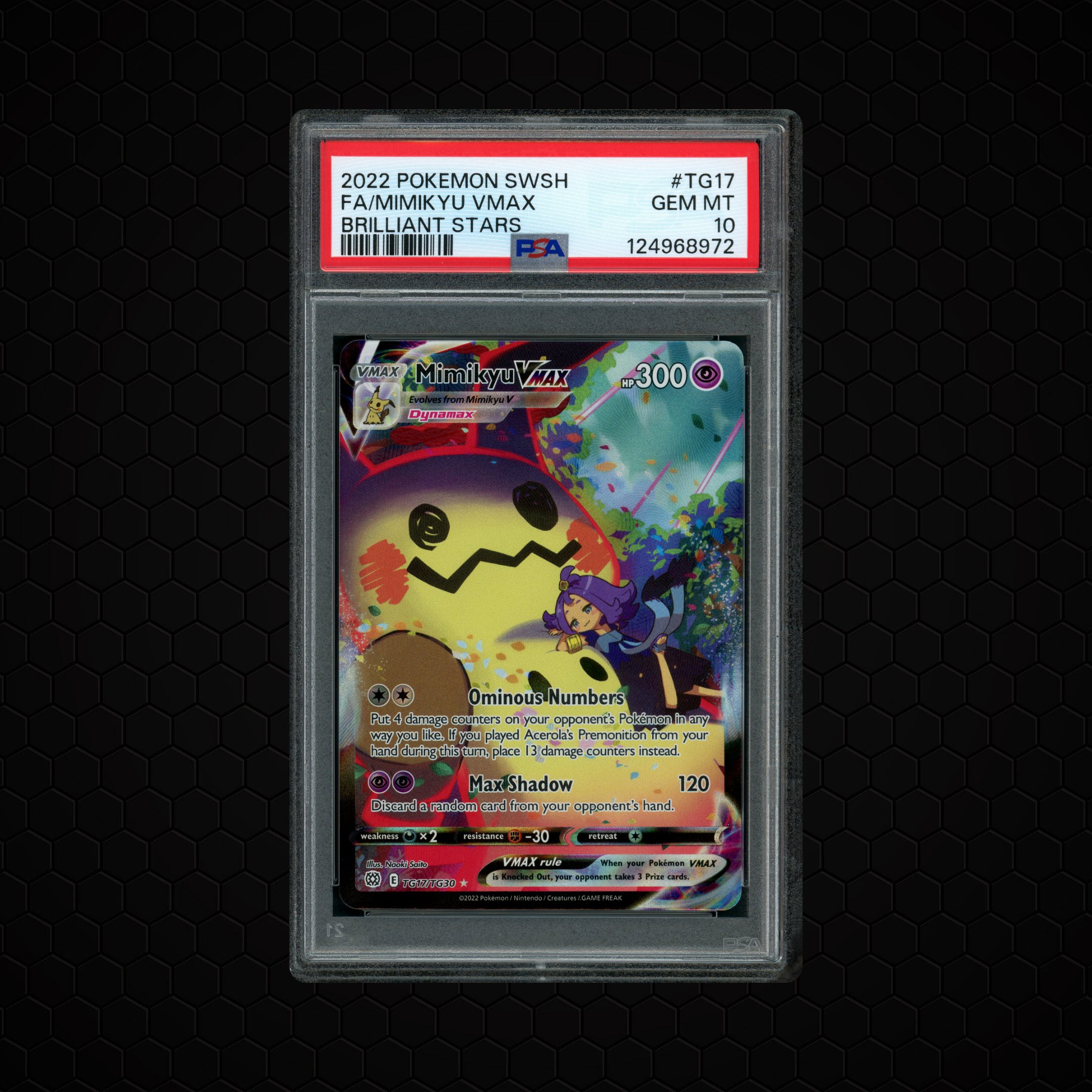 2022 Brilliant Stars Mimikyu VMAX #TG17 PSA 10